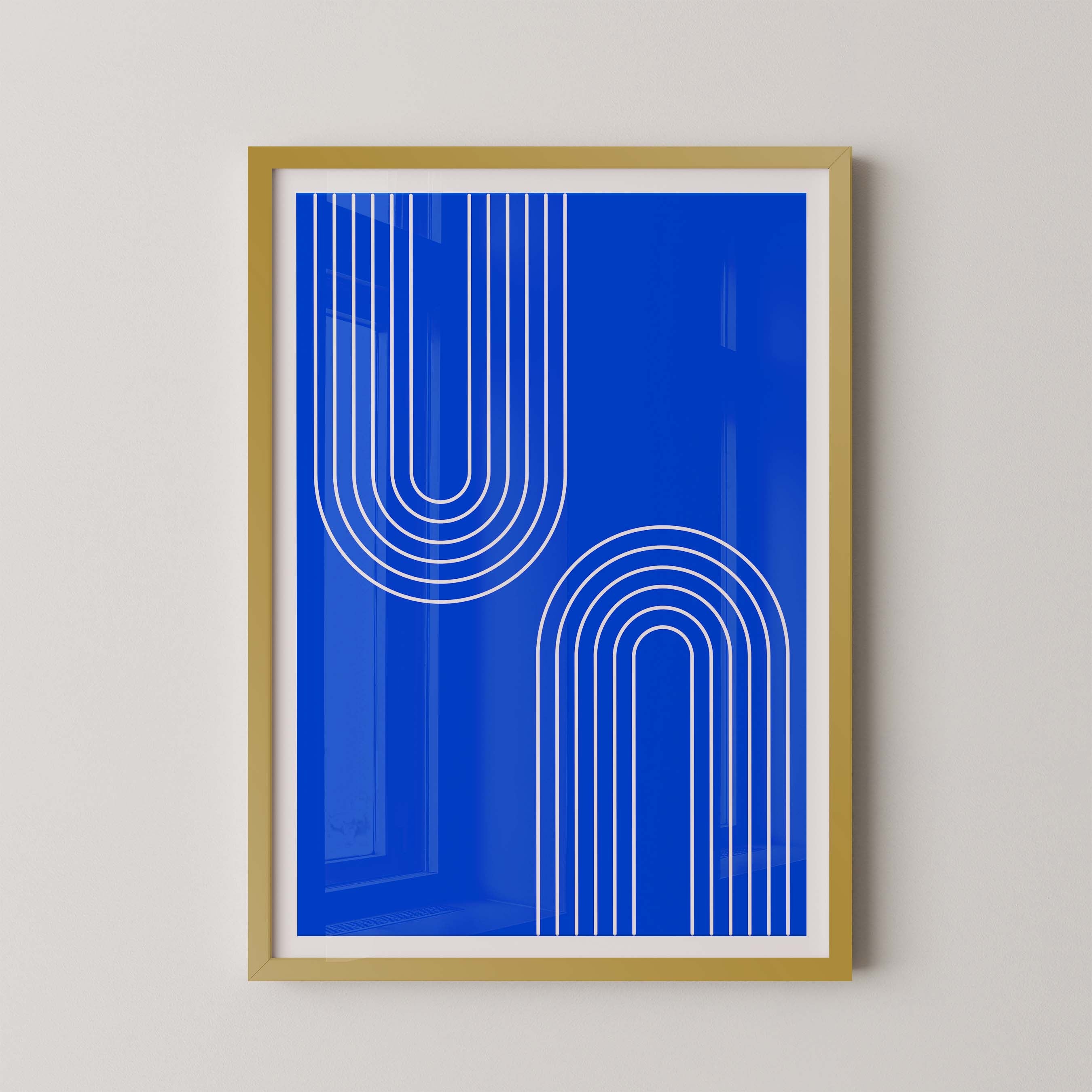 Abstract Arches Vertical in Bright Blue