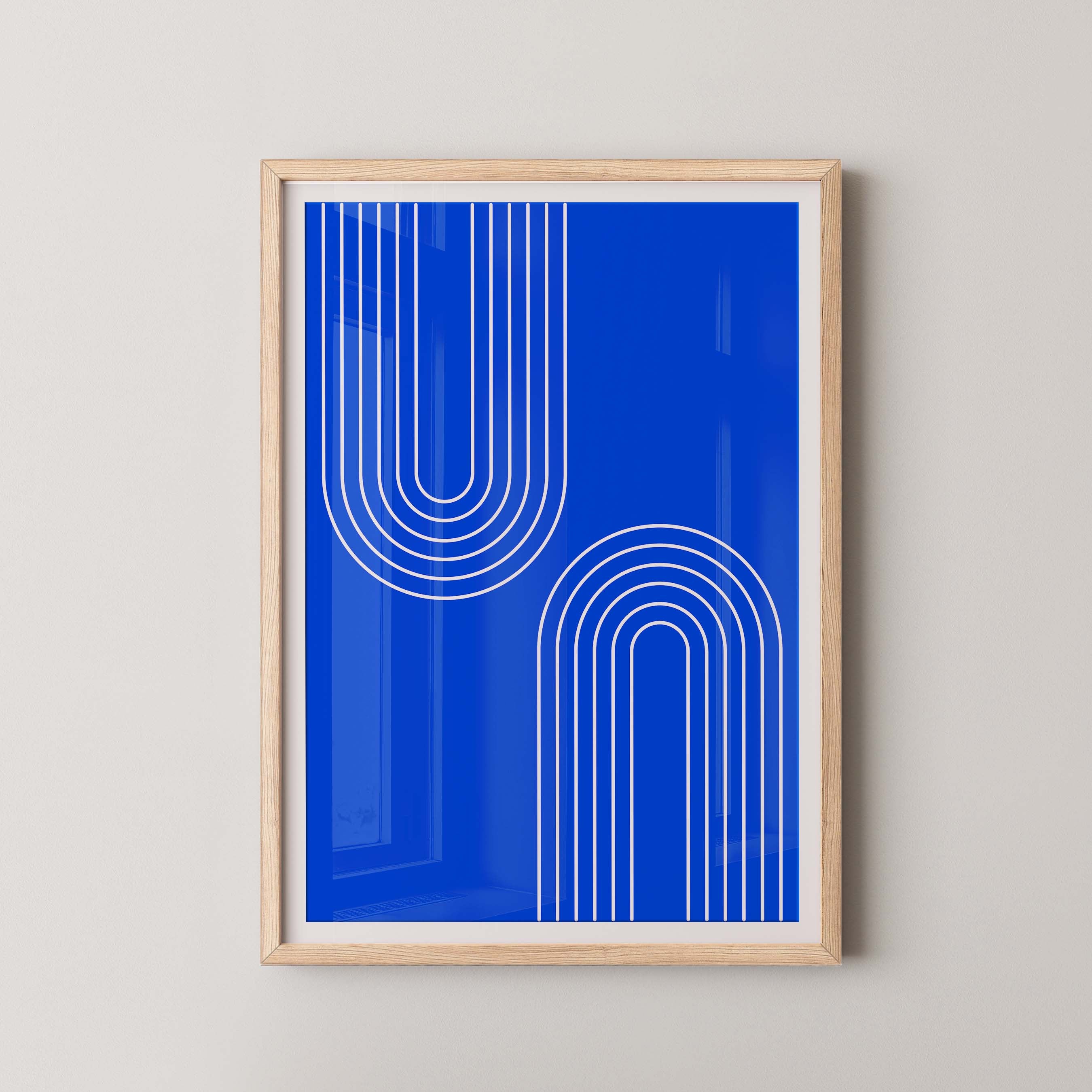 Abstract Arches Vertical in Bright Blue