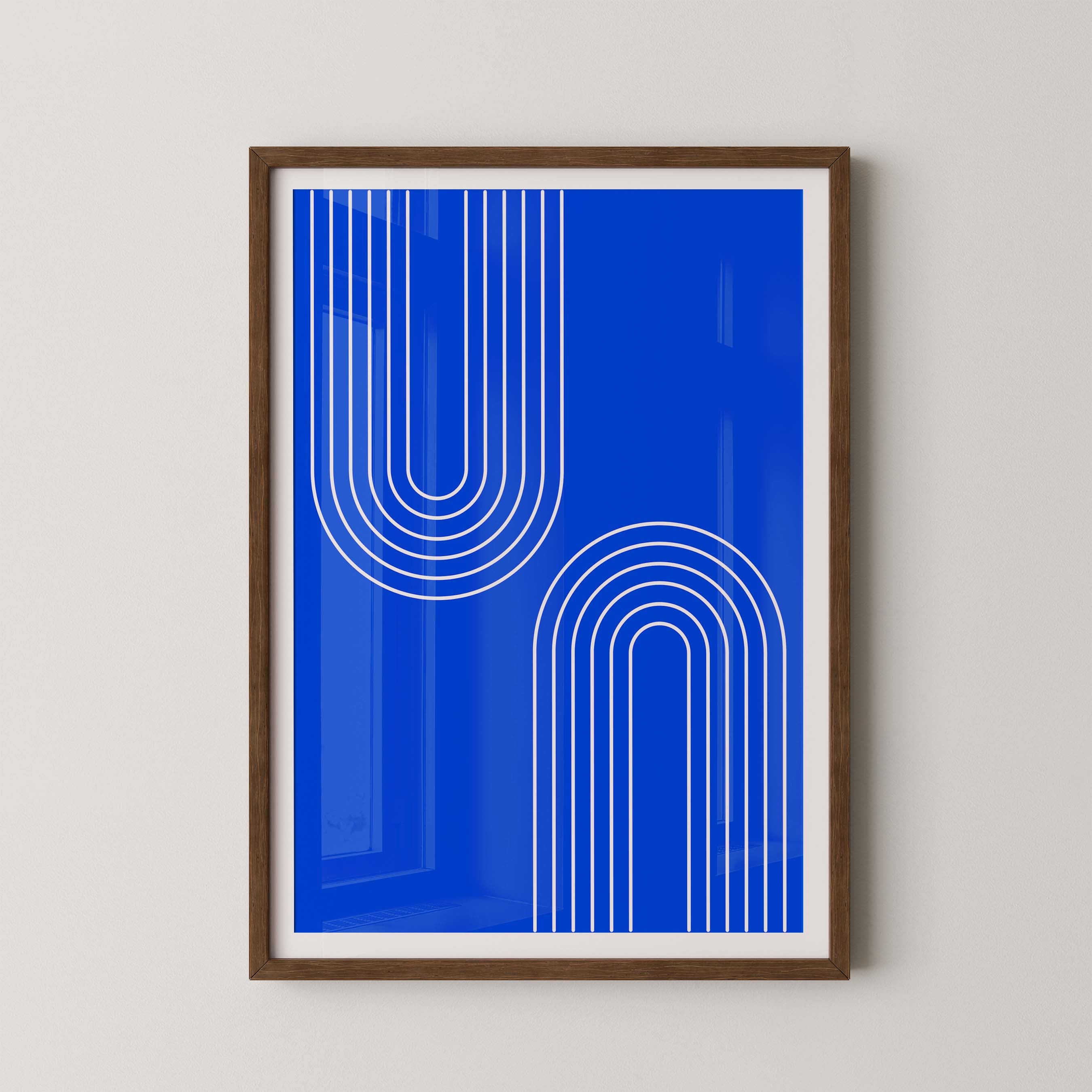 Abstract Arches Vertical in Bright Blue