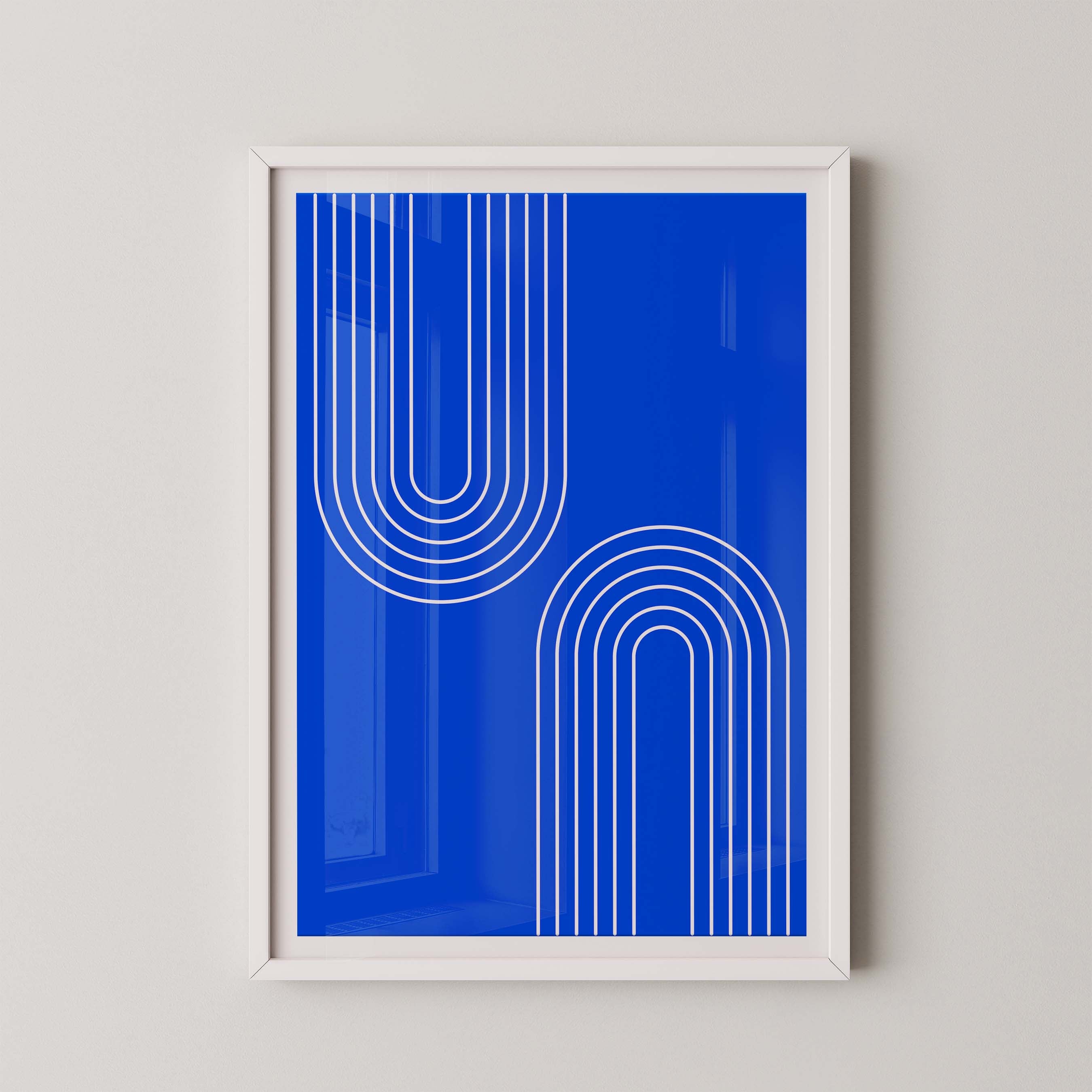 Abstract Arches Vertical in Bright Blue