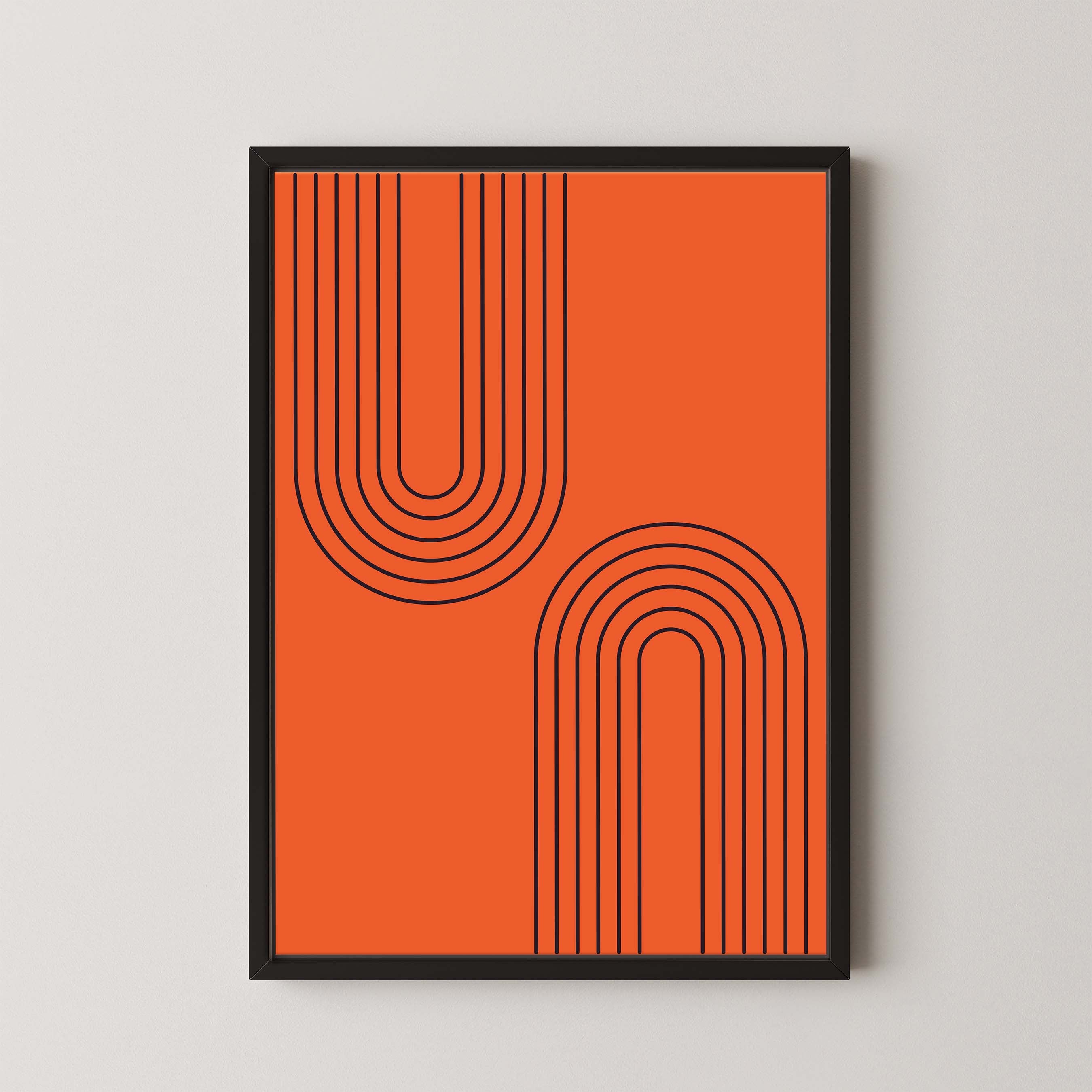 Abstract Arches Vertical in Bright Red