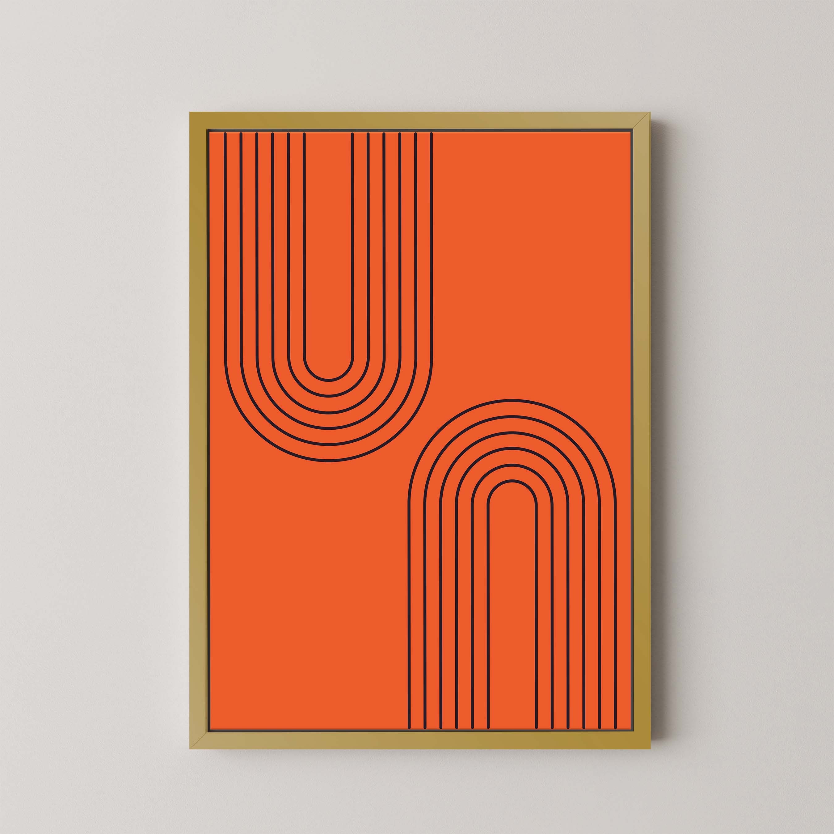 Abstract Arches Vertical in Bright Red