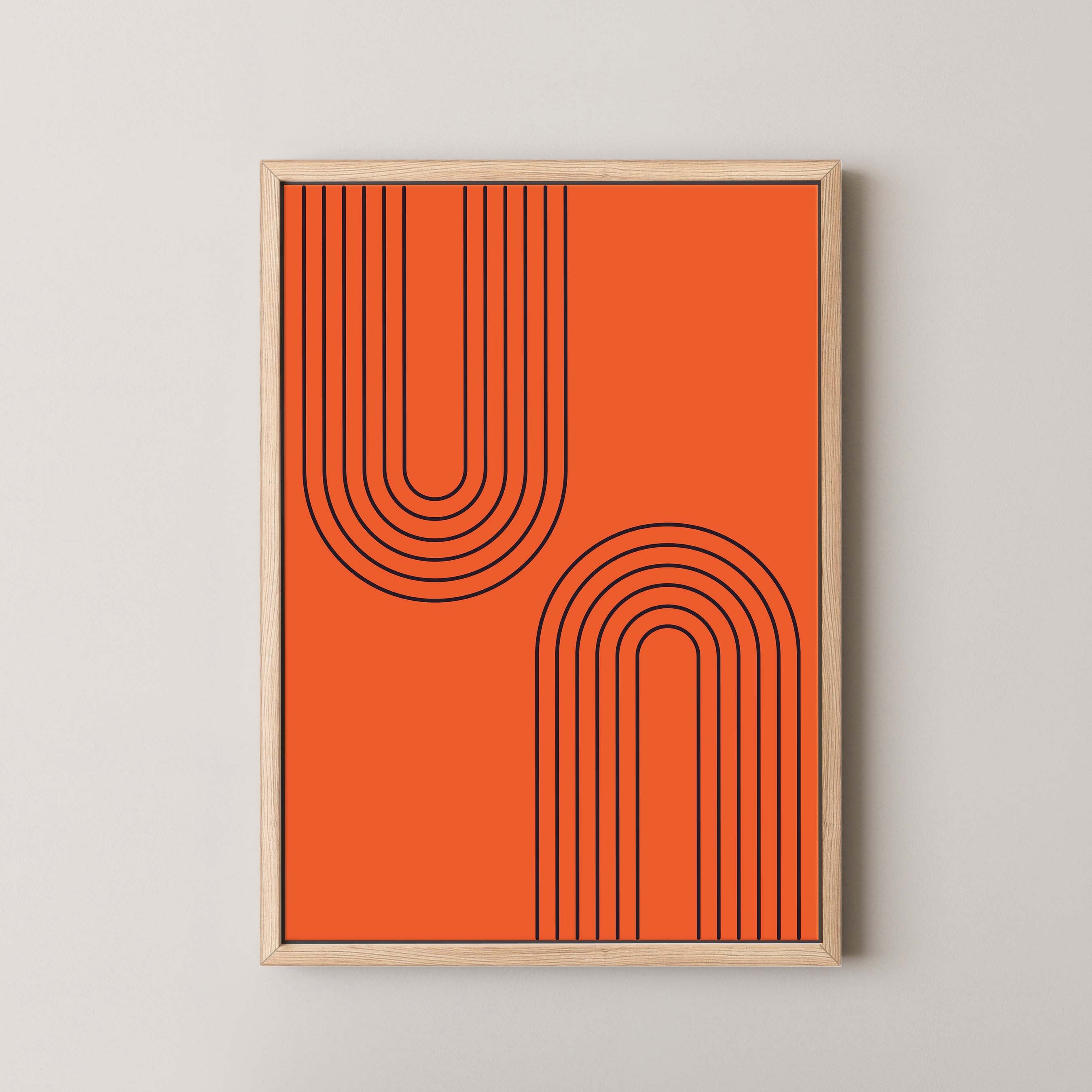 Abstract Arches Vertical in Bright Red