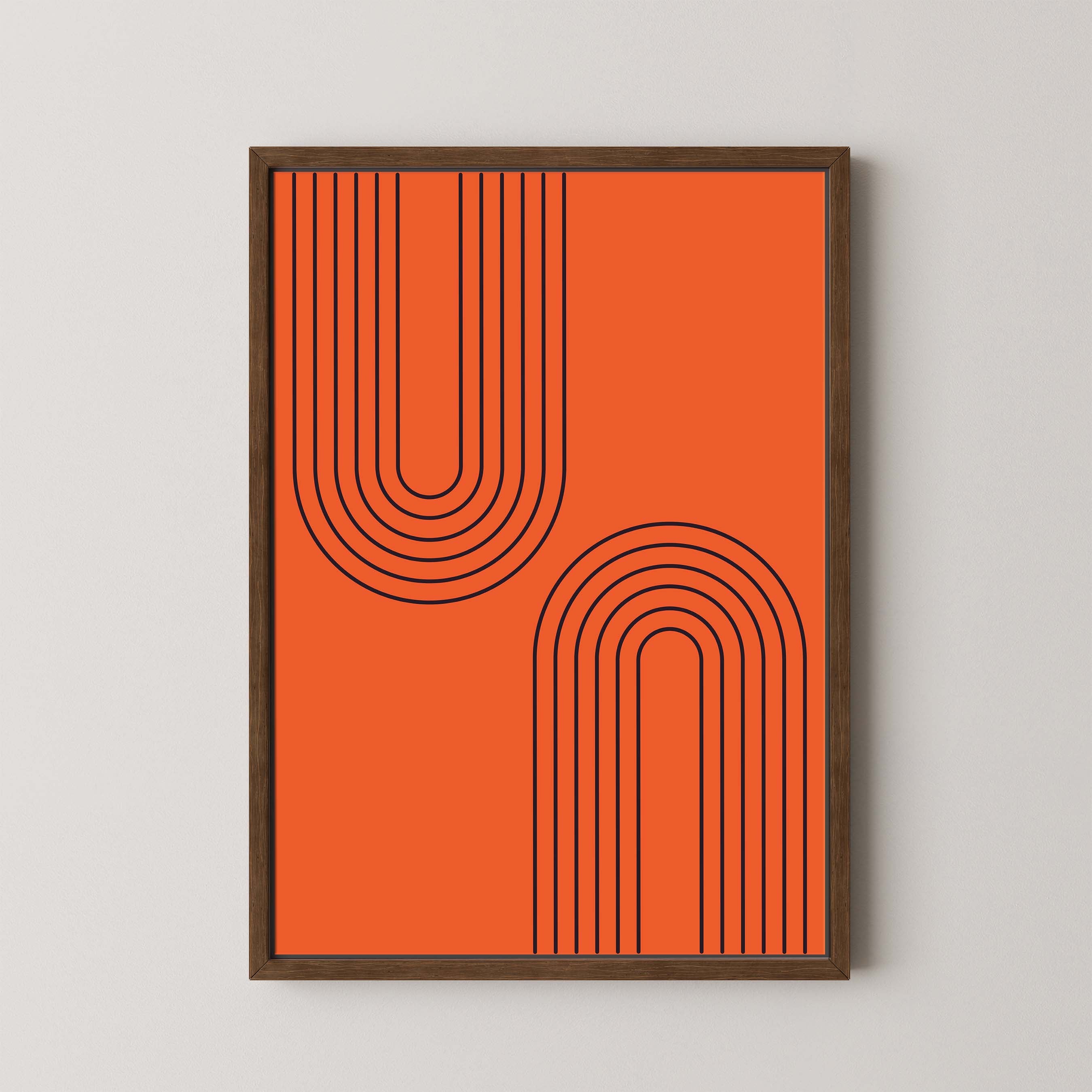 Abstract Arches Vertical in Bright Red