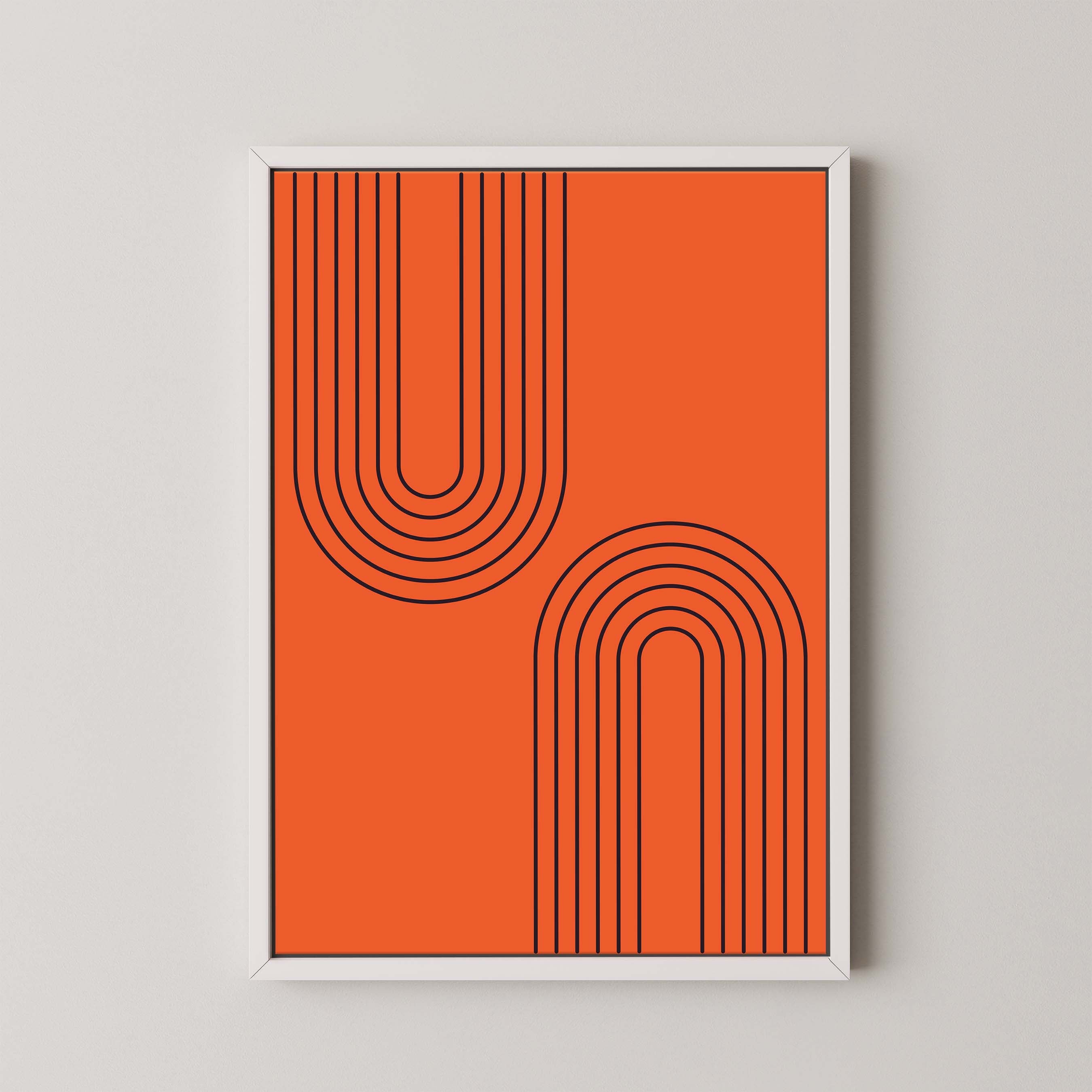 Abstract Arches Vertical in Bright Red