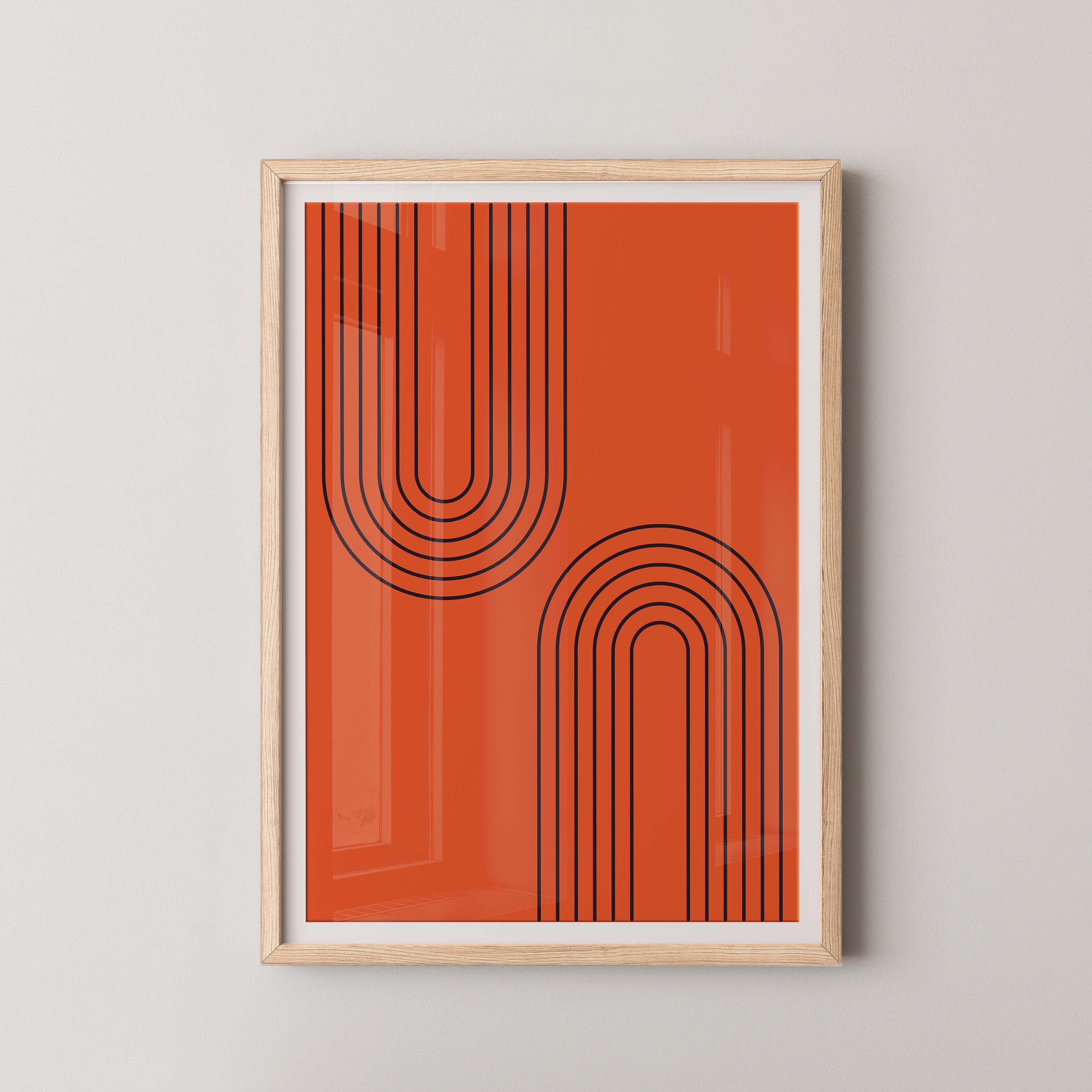 Abstract Arches Vertical in Bright Red