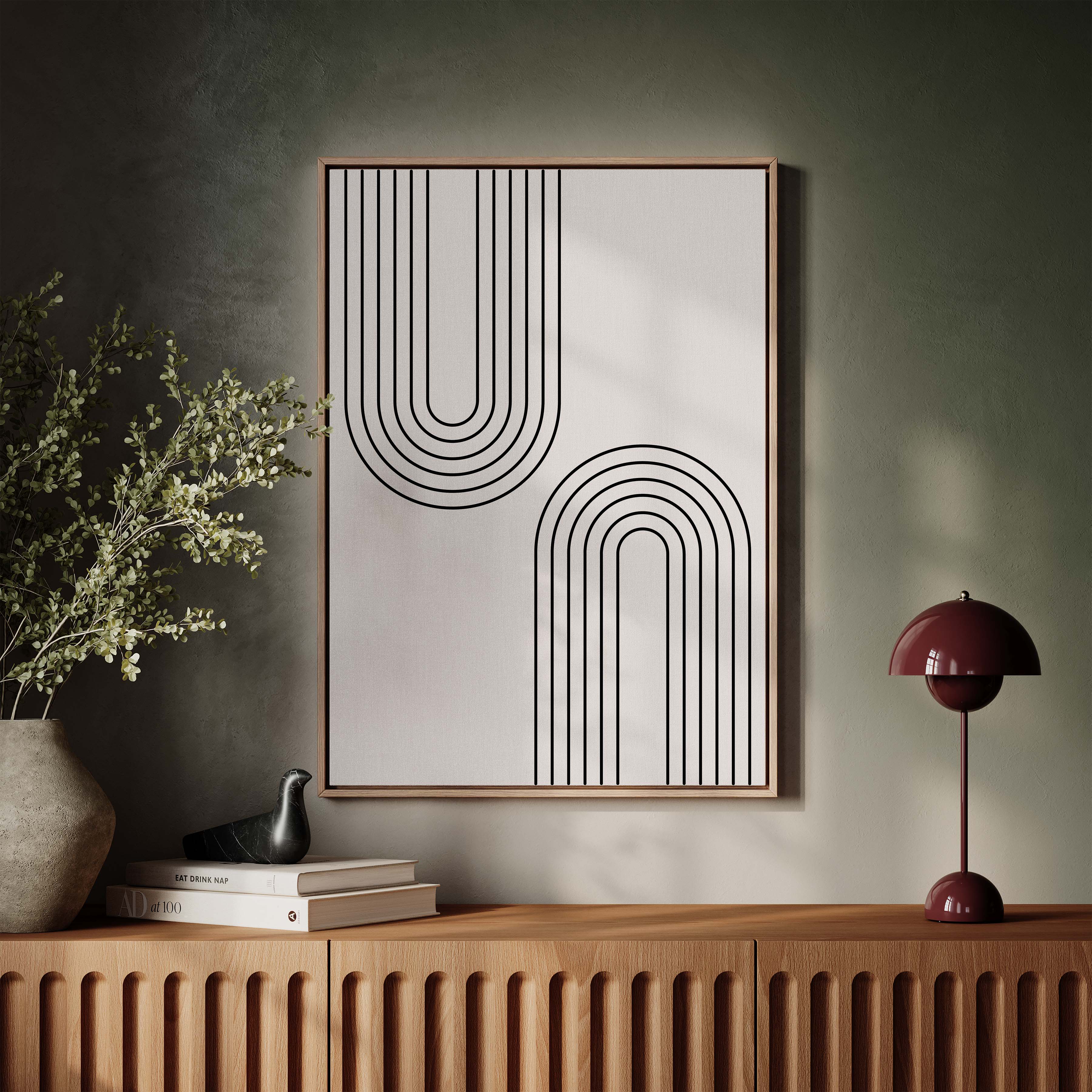 Abstract Arches Vertical in Cream