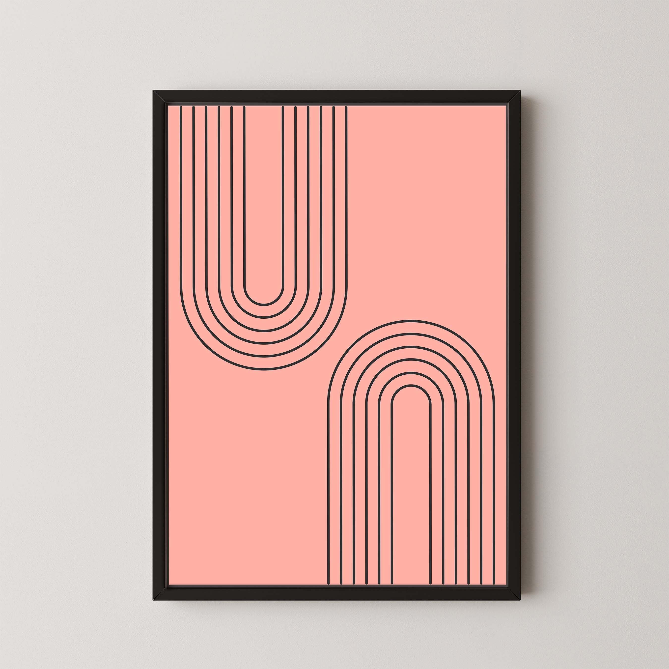 Abstract Arches Vertical in Salmon