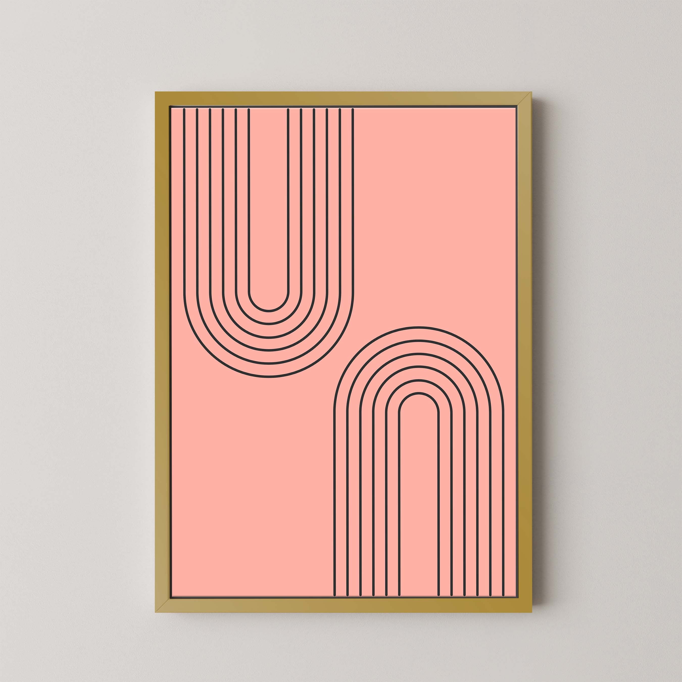 Abstract Arches Vertical in Salmon