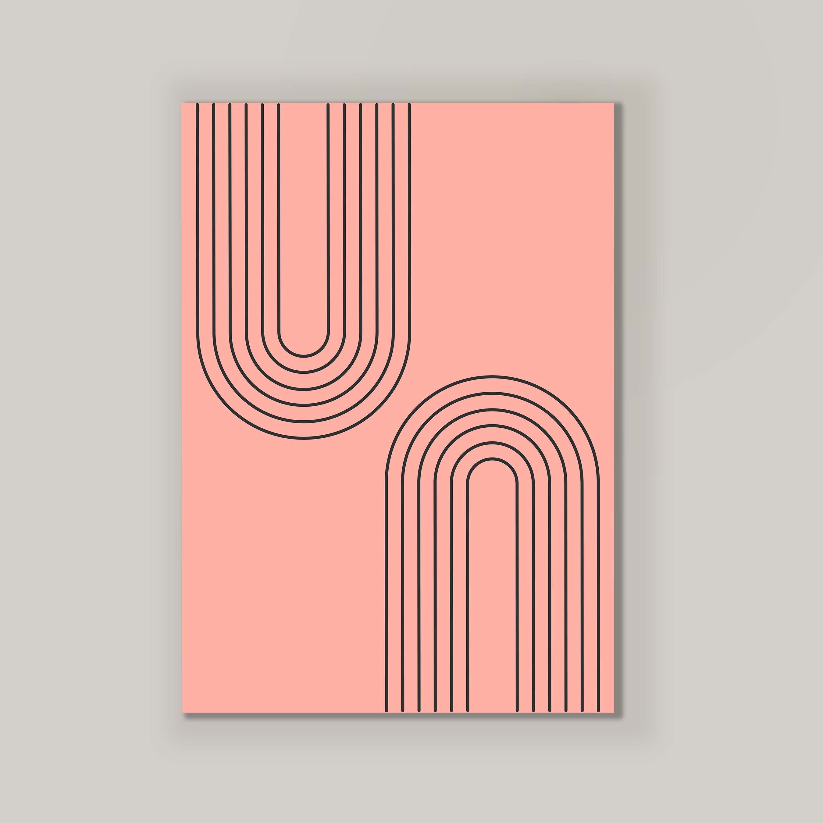 Abstract Arches Vertical in Salmon