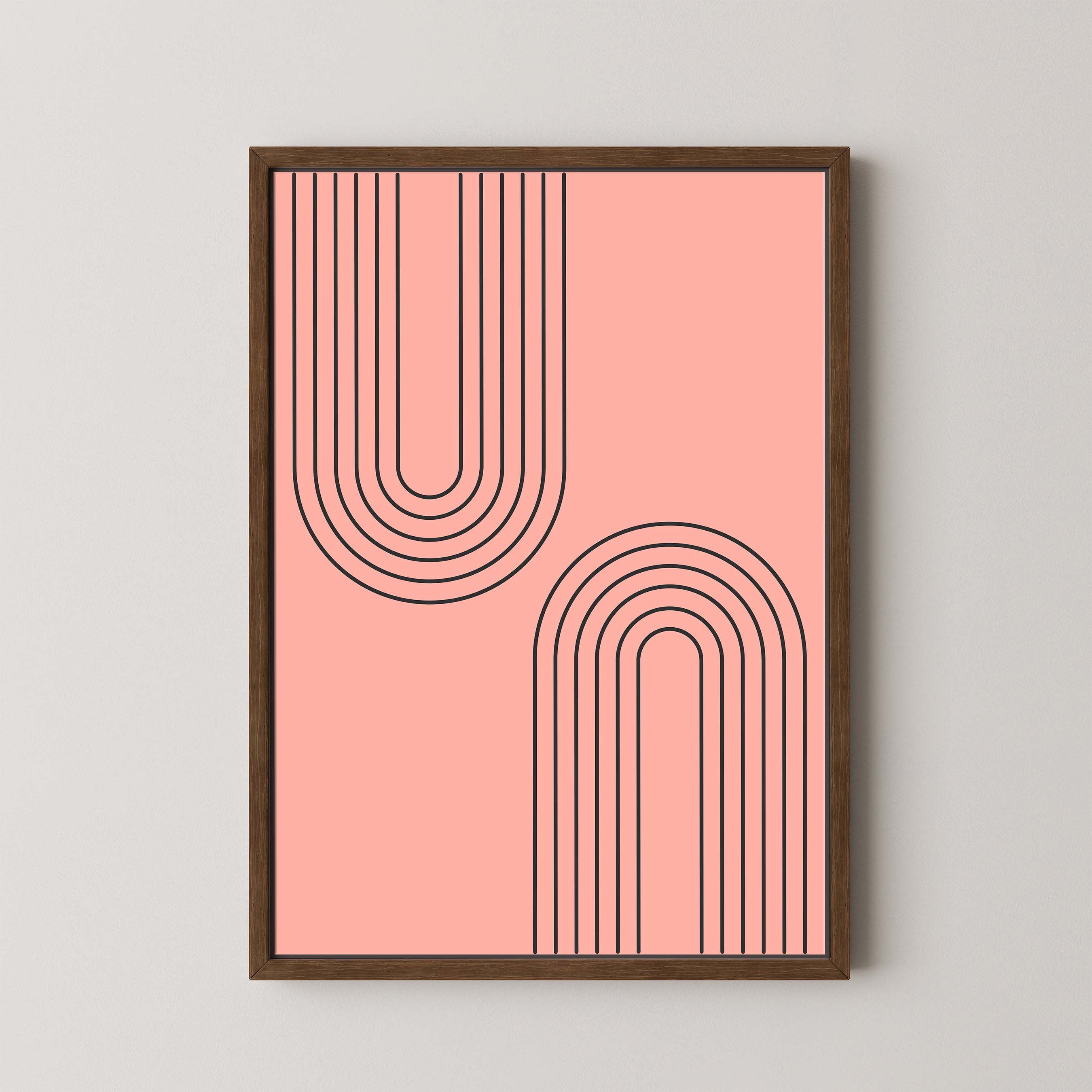 Abstract Arches Vertical in Salmon