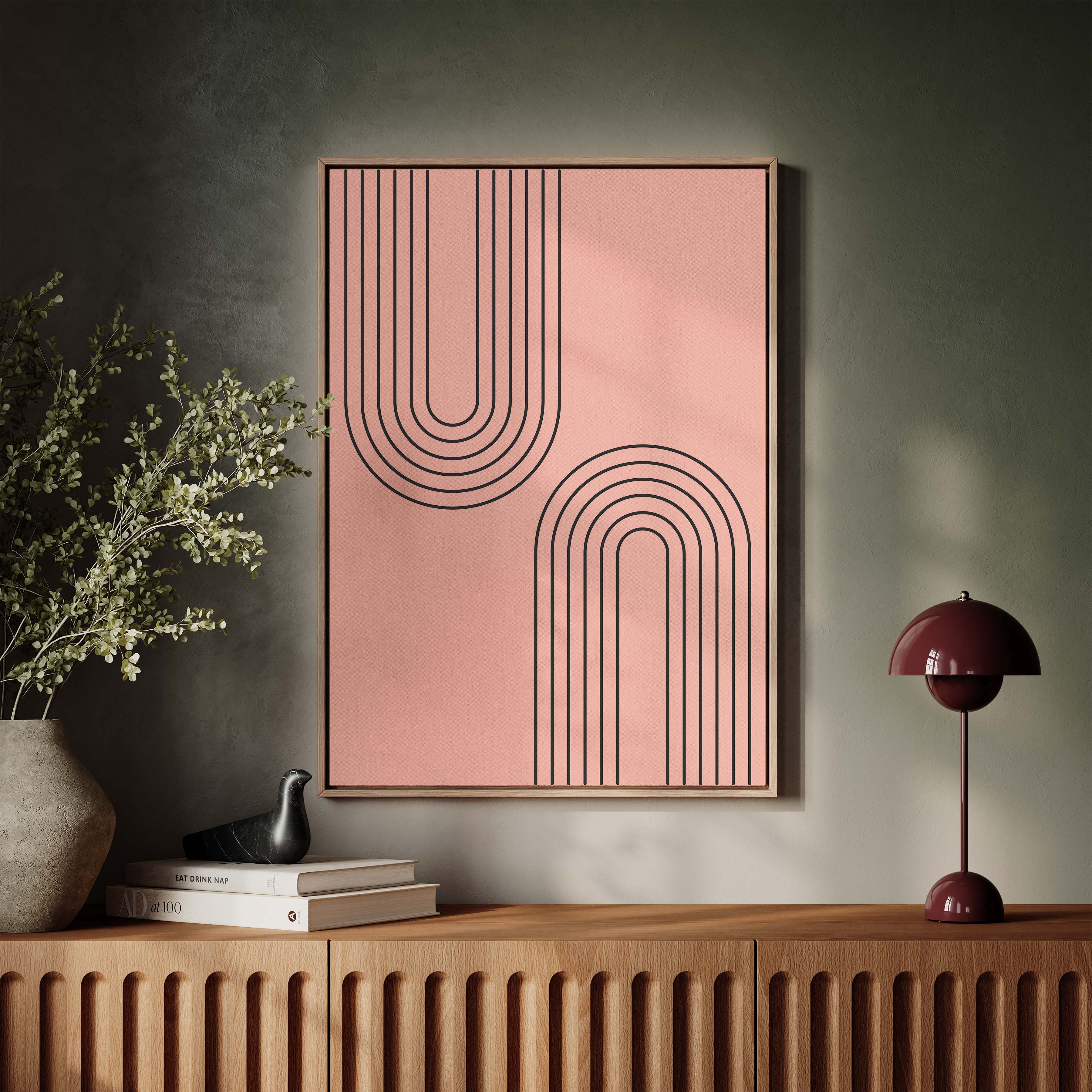 Abstract Arches Vertical in Salmon