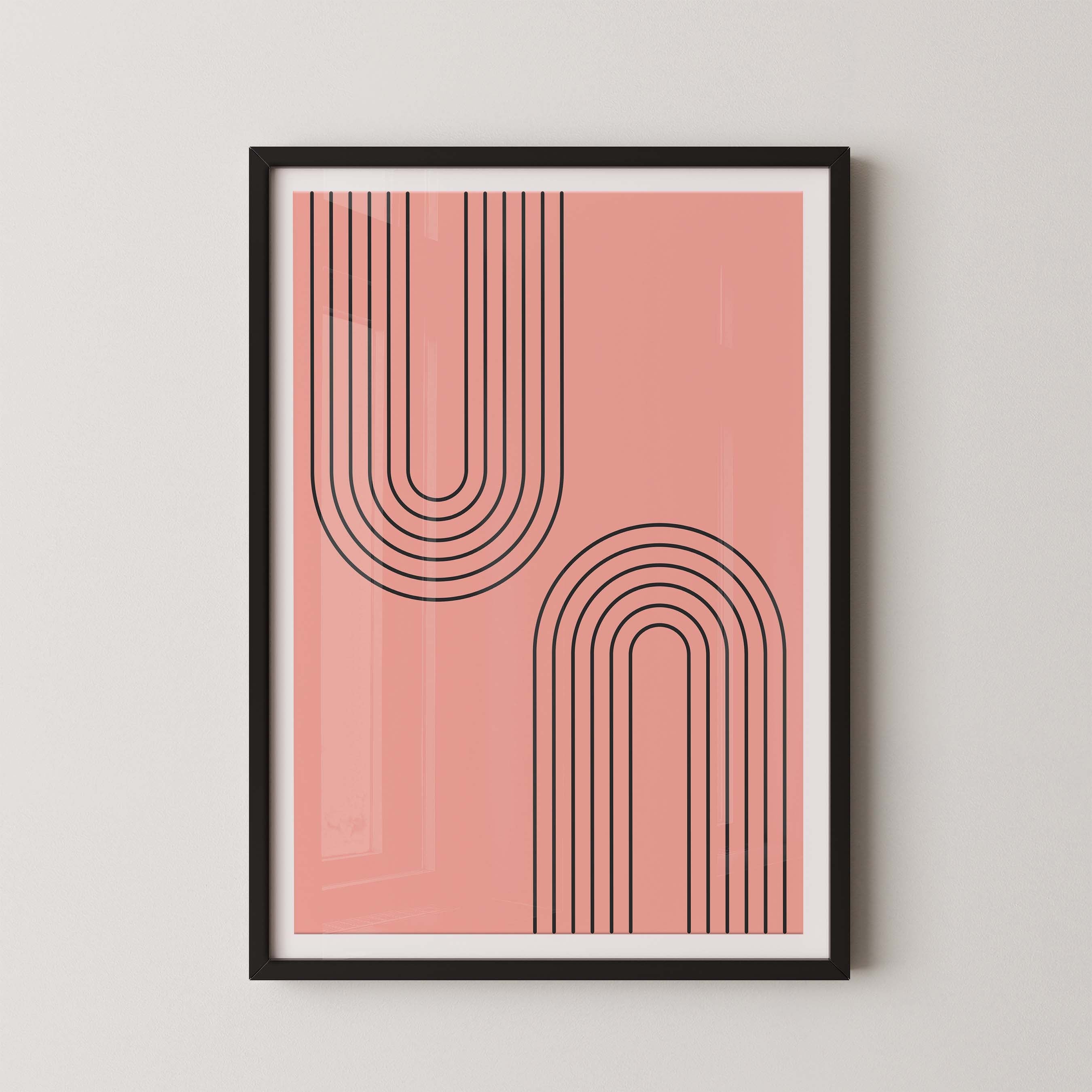 Abstract Arches Vertical in Salmon