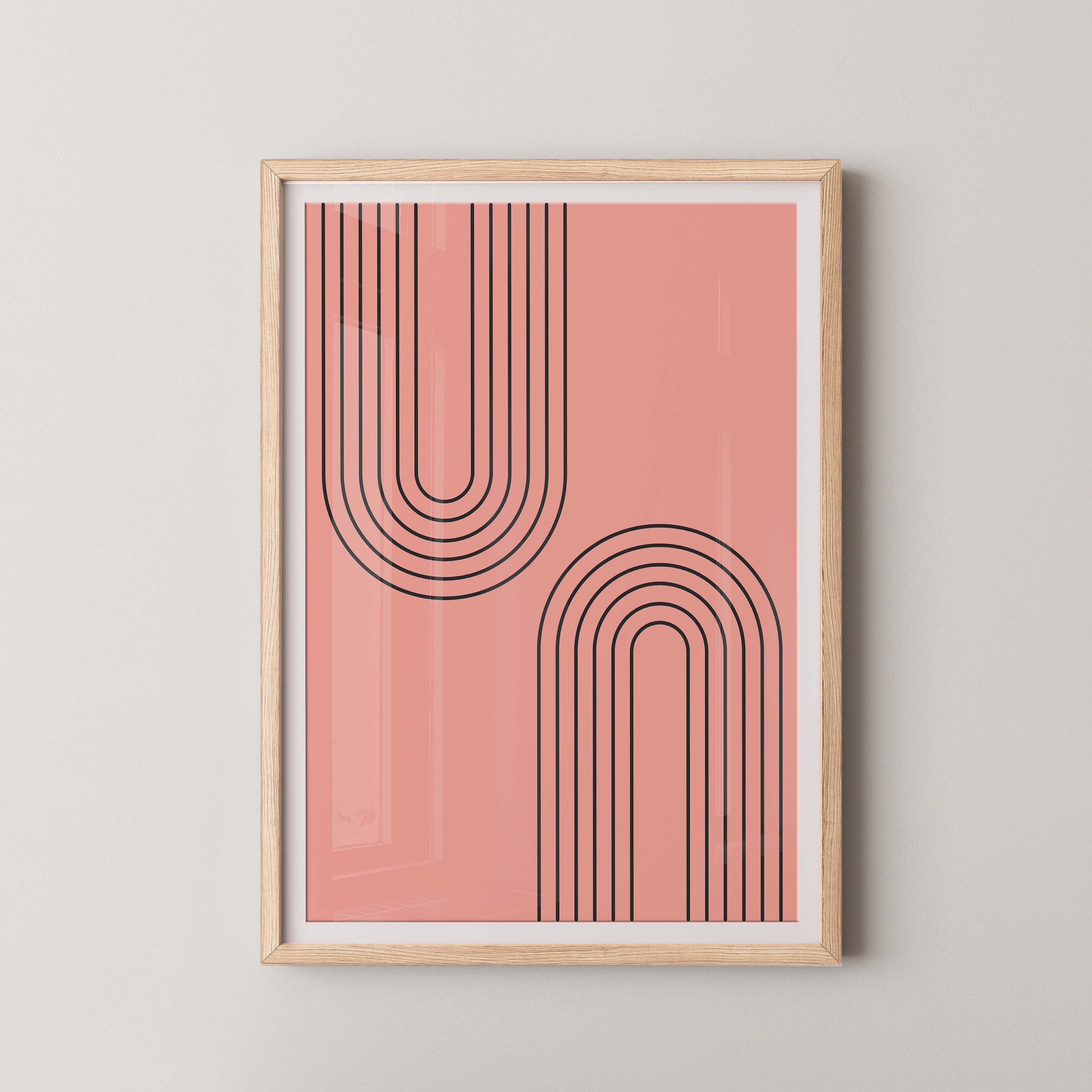 Abstract Arches Vertical in Salmon