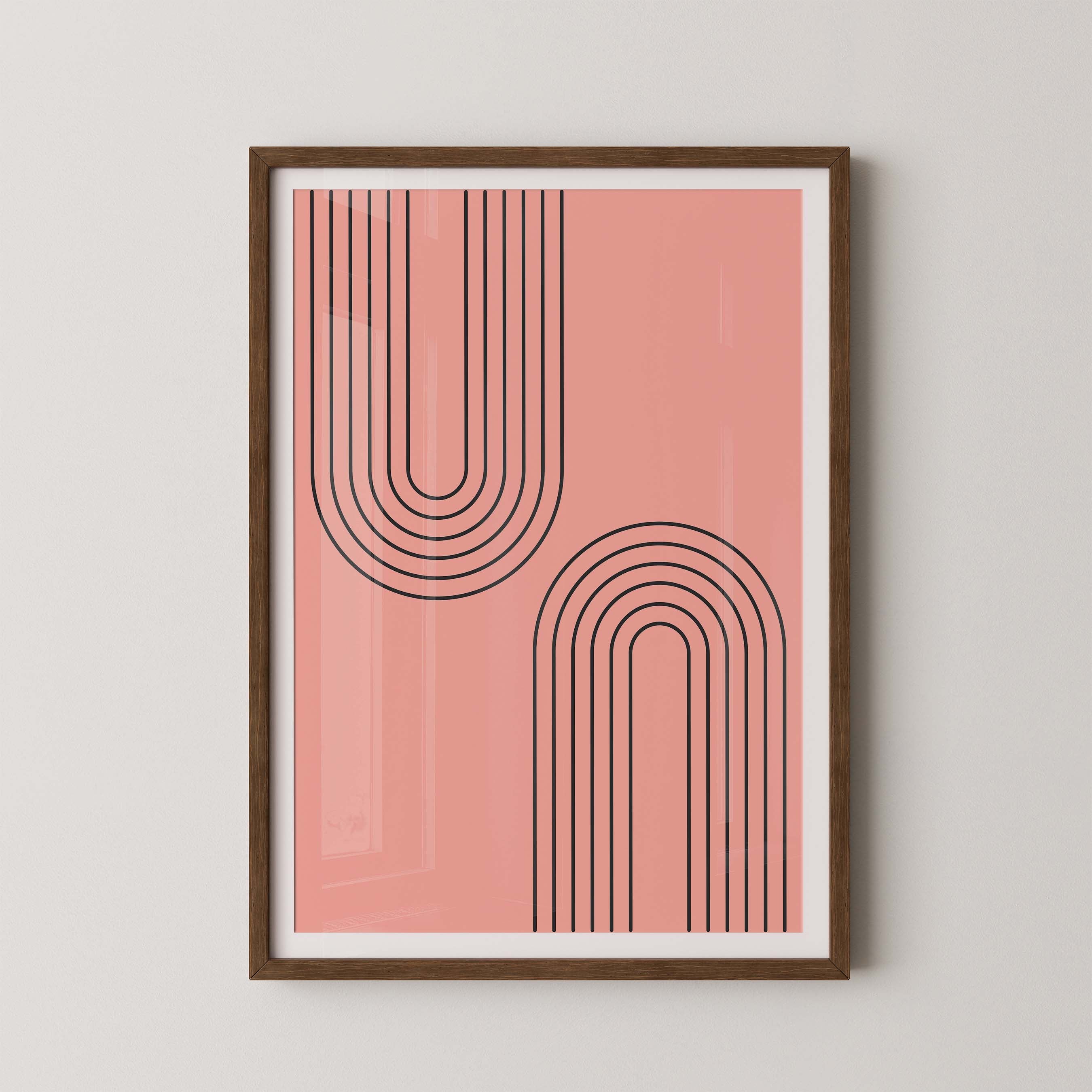 Abstract Arches Vertical in Salmon