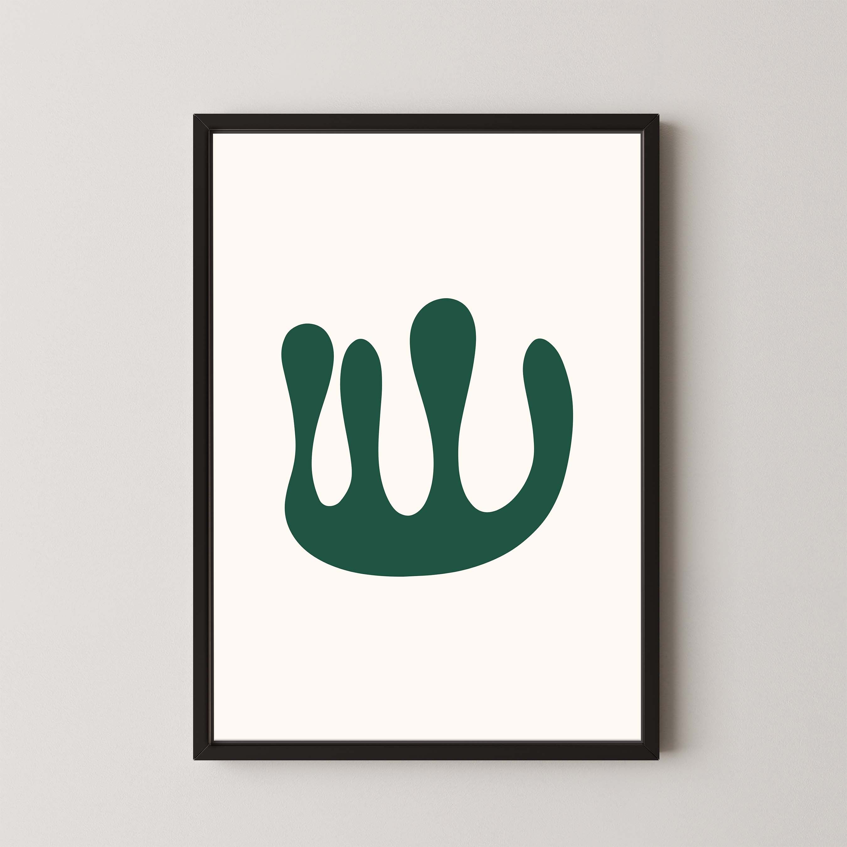 Abstract Coral in Cream and Green
