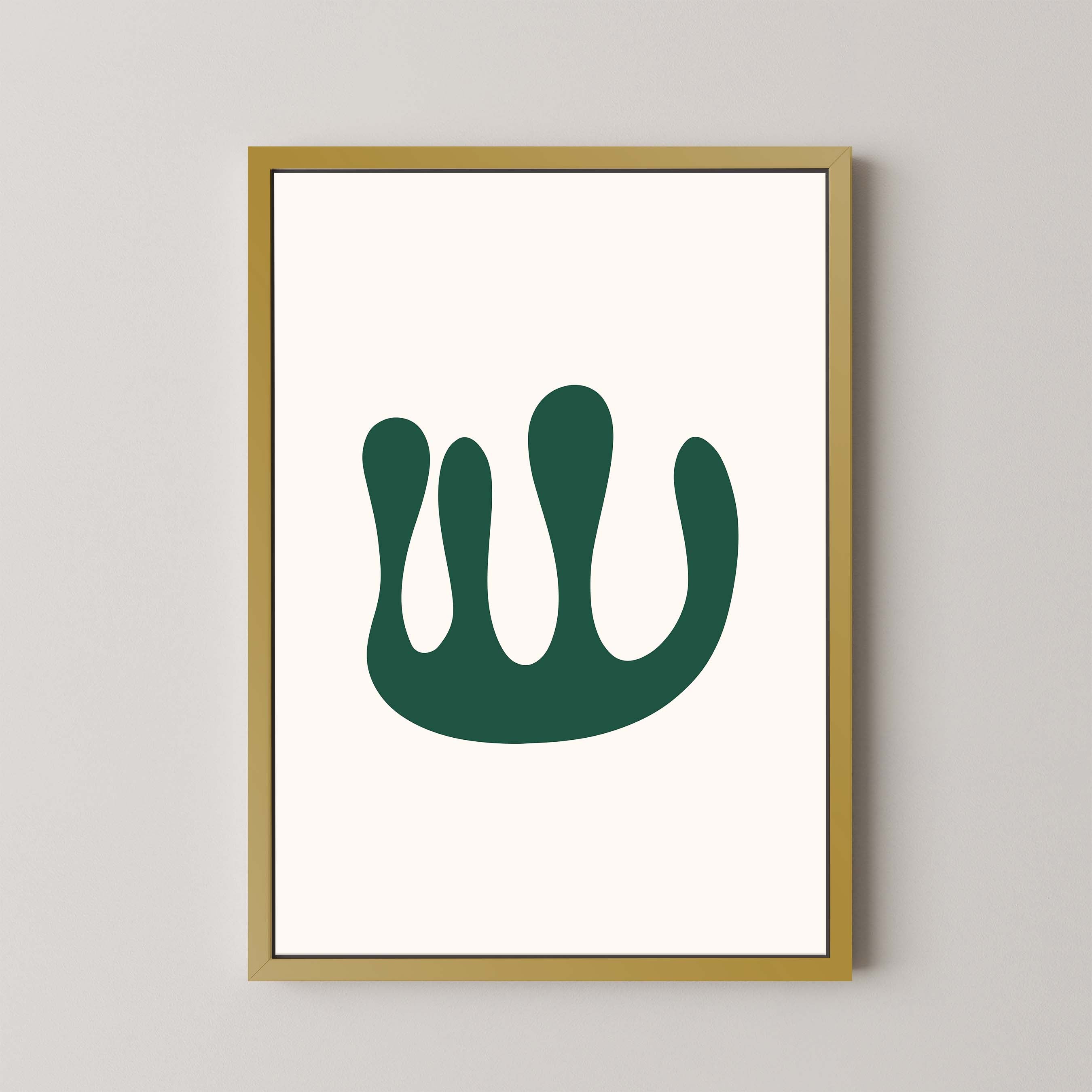 Abstract Coral in Cream and Green
