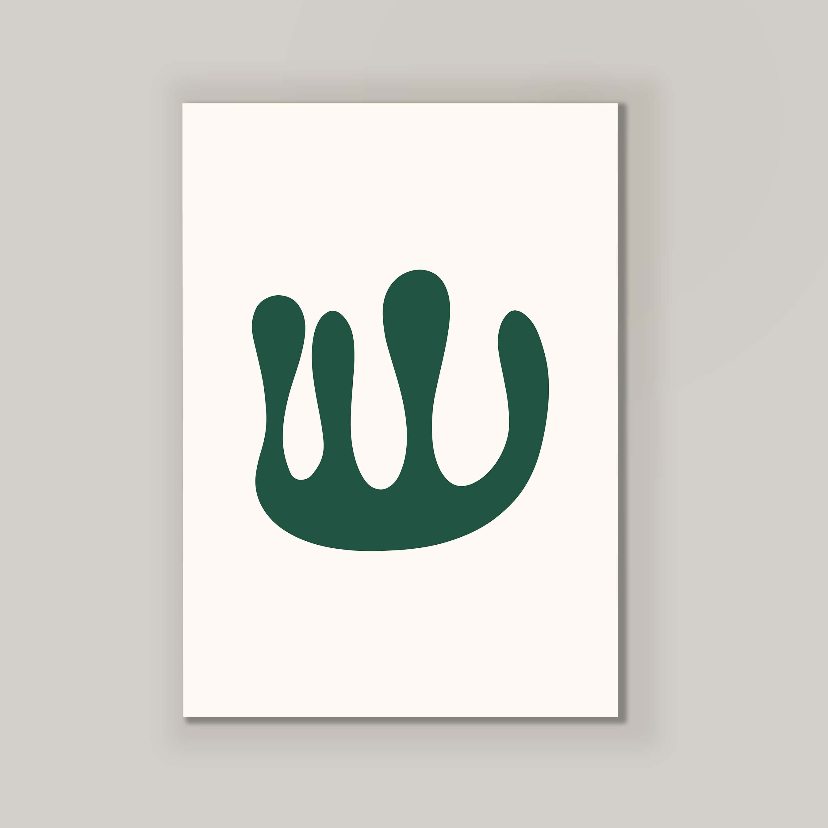 Abstract Coral in Cream and Green