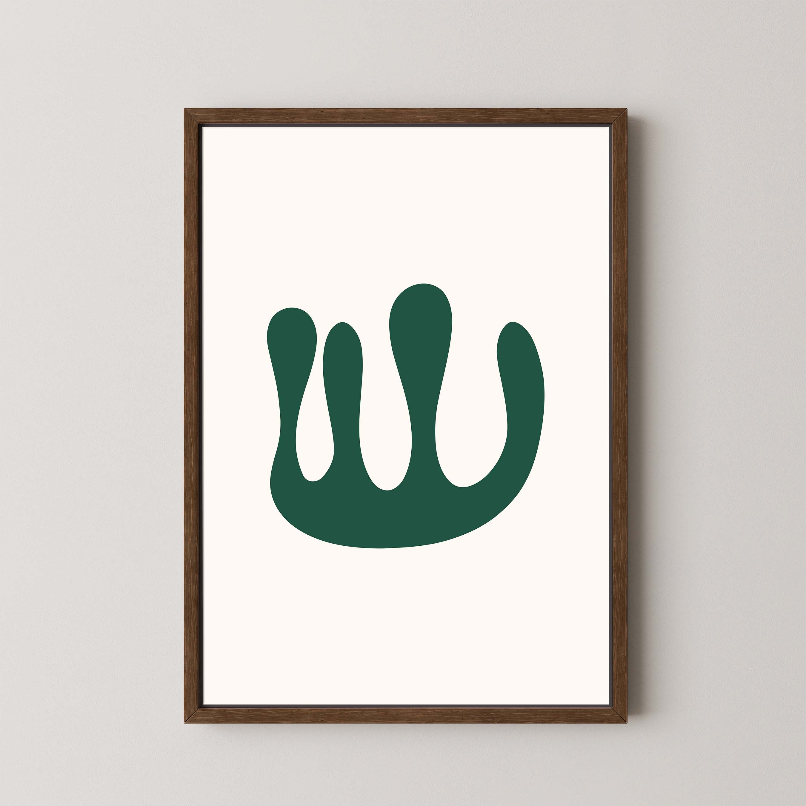 Abstract Coral in Cream and Green