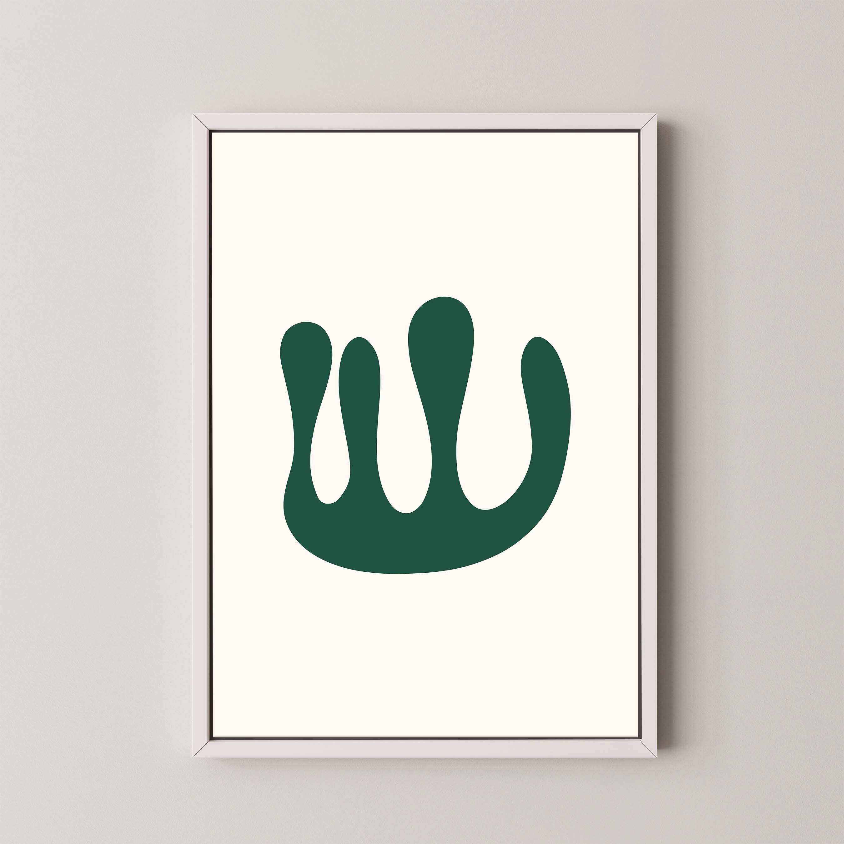 Abstract Coral in Cream and Green