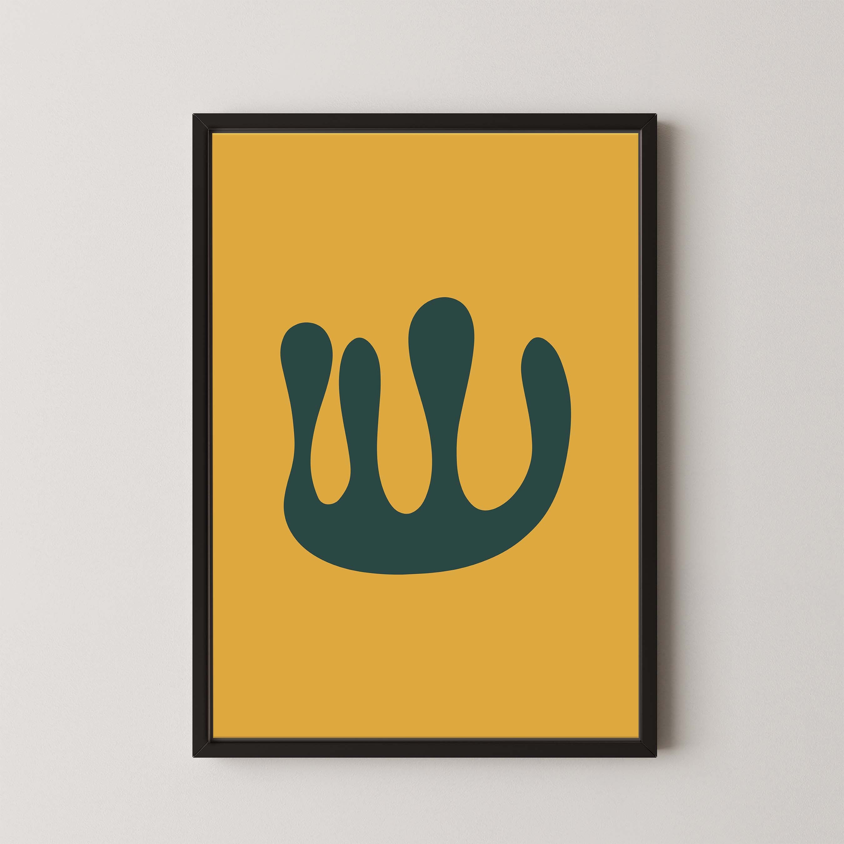 Abstract Coral in Gold and Green