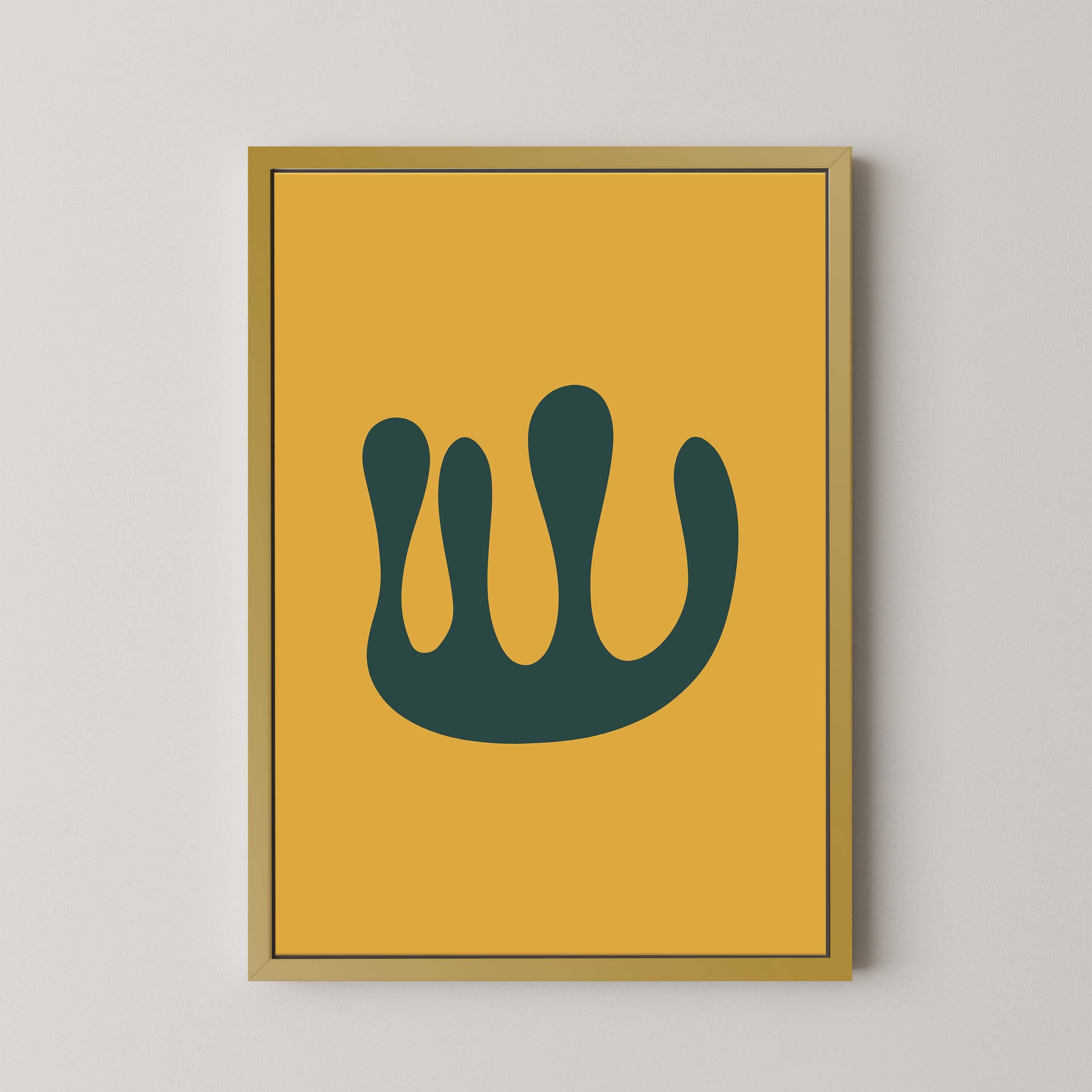 Abstract Coral in Gold and Green