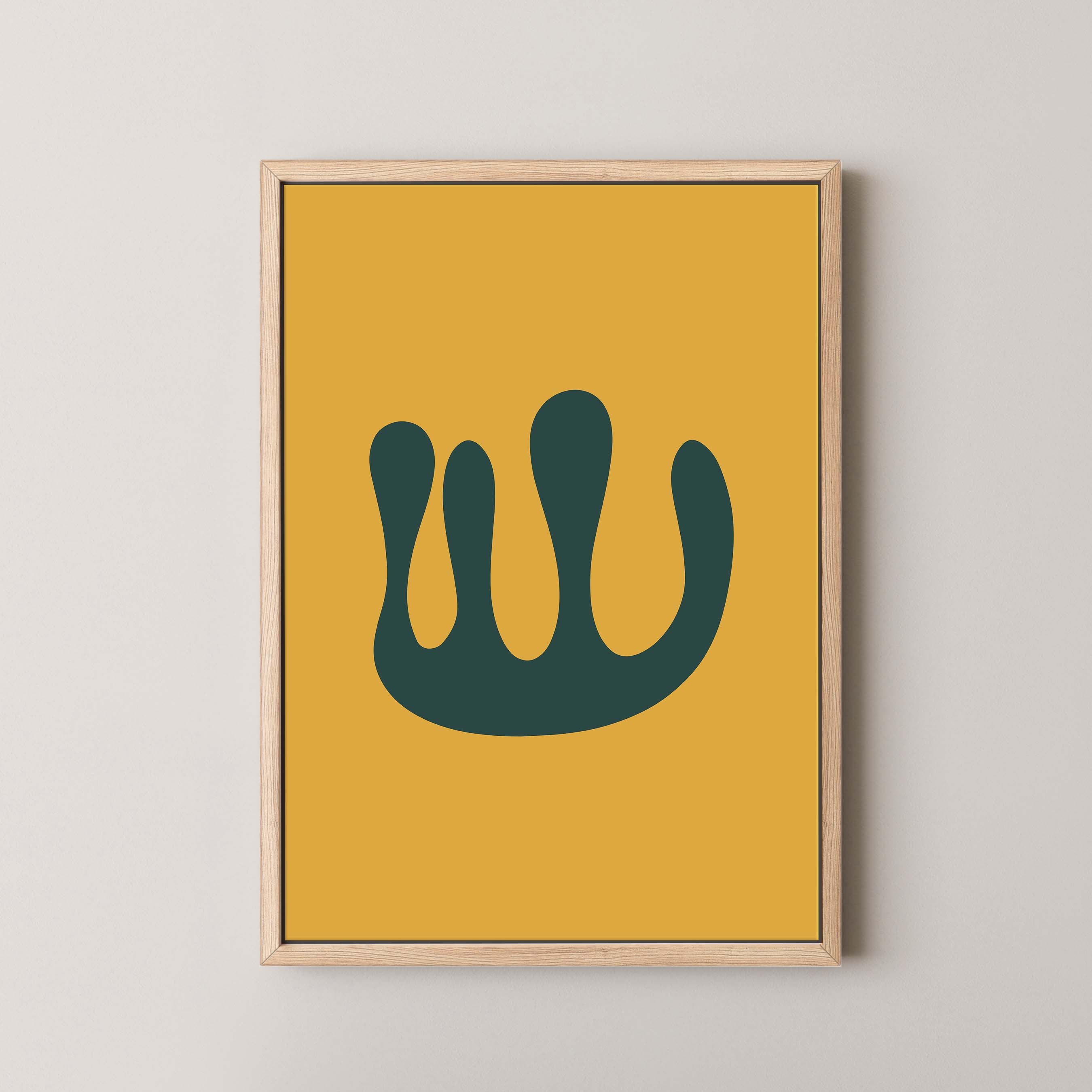 Abstract Coral in Gold and Green