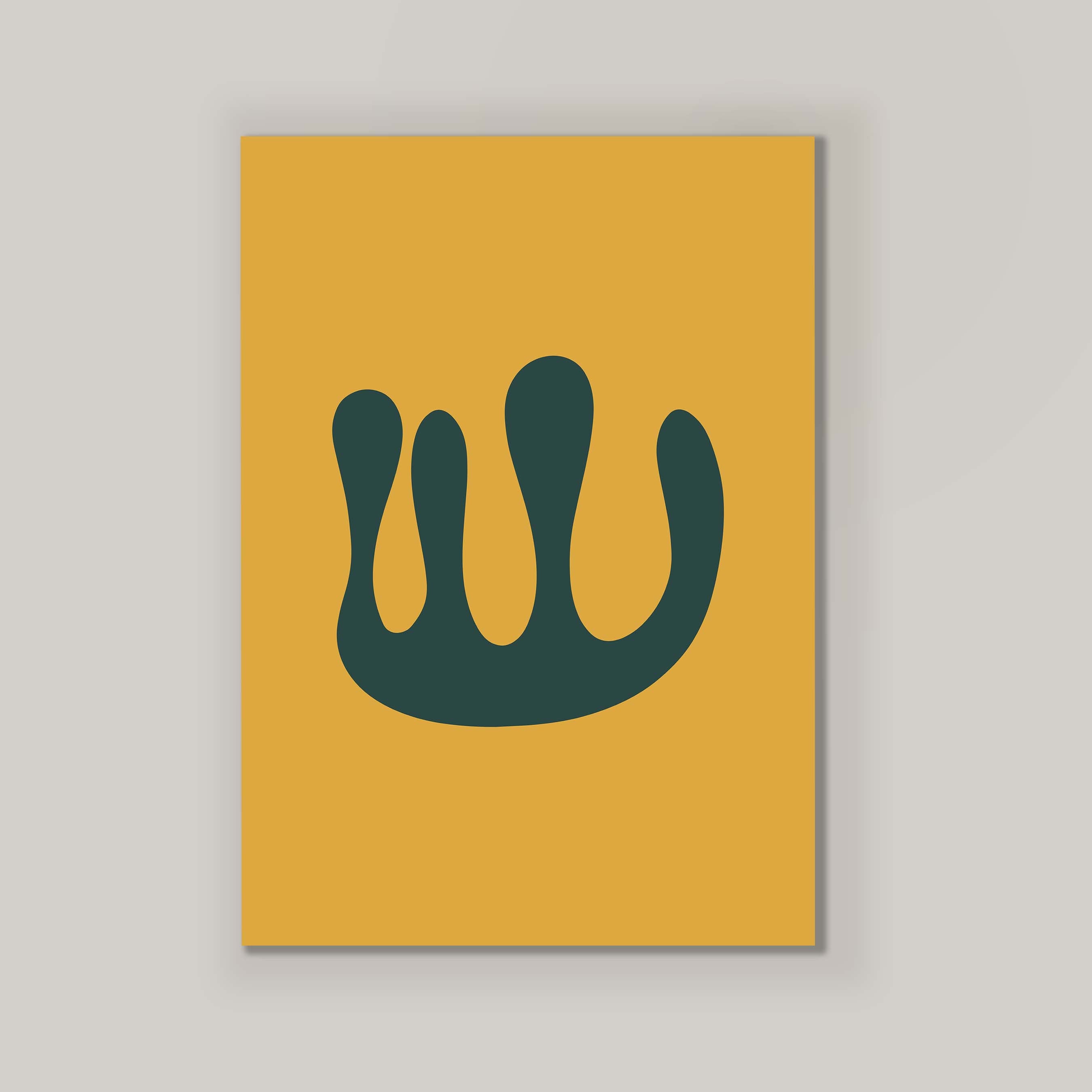 Abstract Coral in Gold and Green