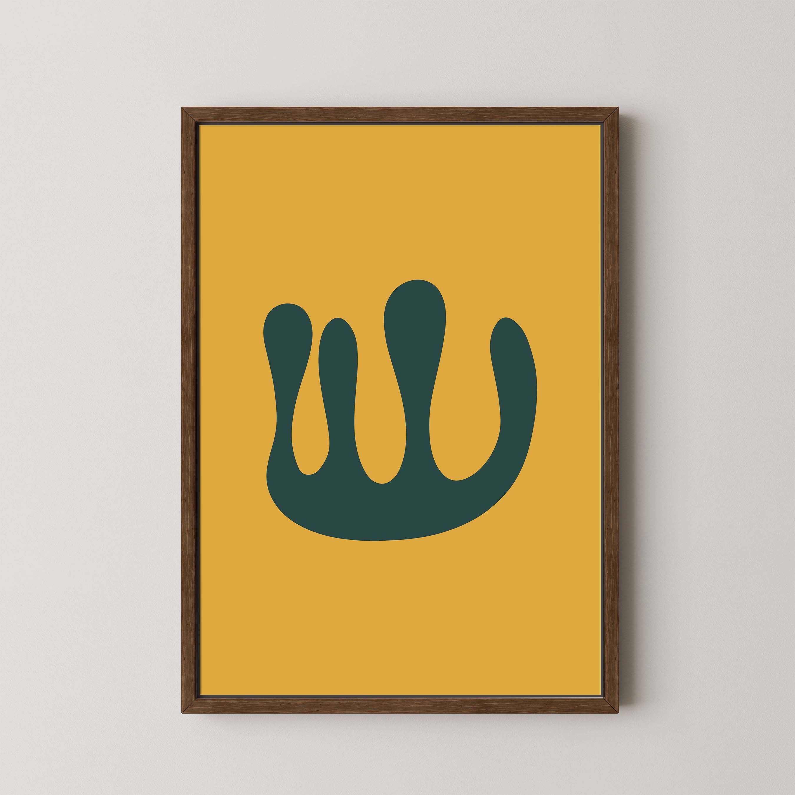 Abstract Coral in Gold and Green