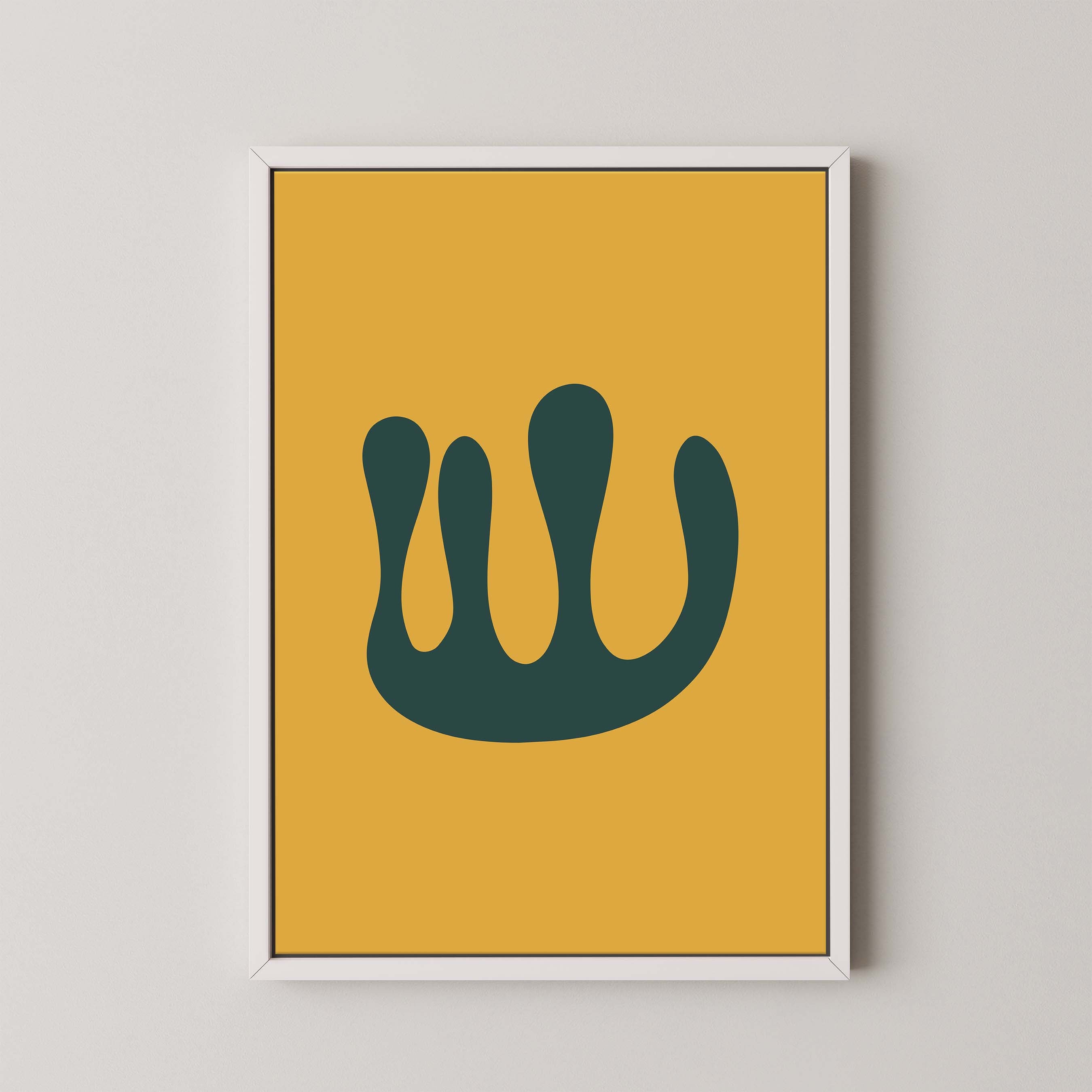 Abstract Coral in Gold and Green