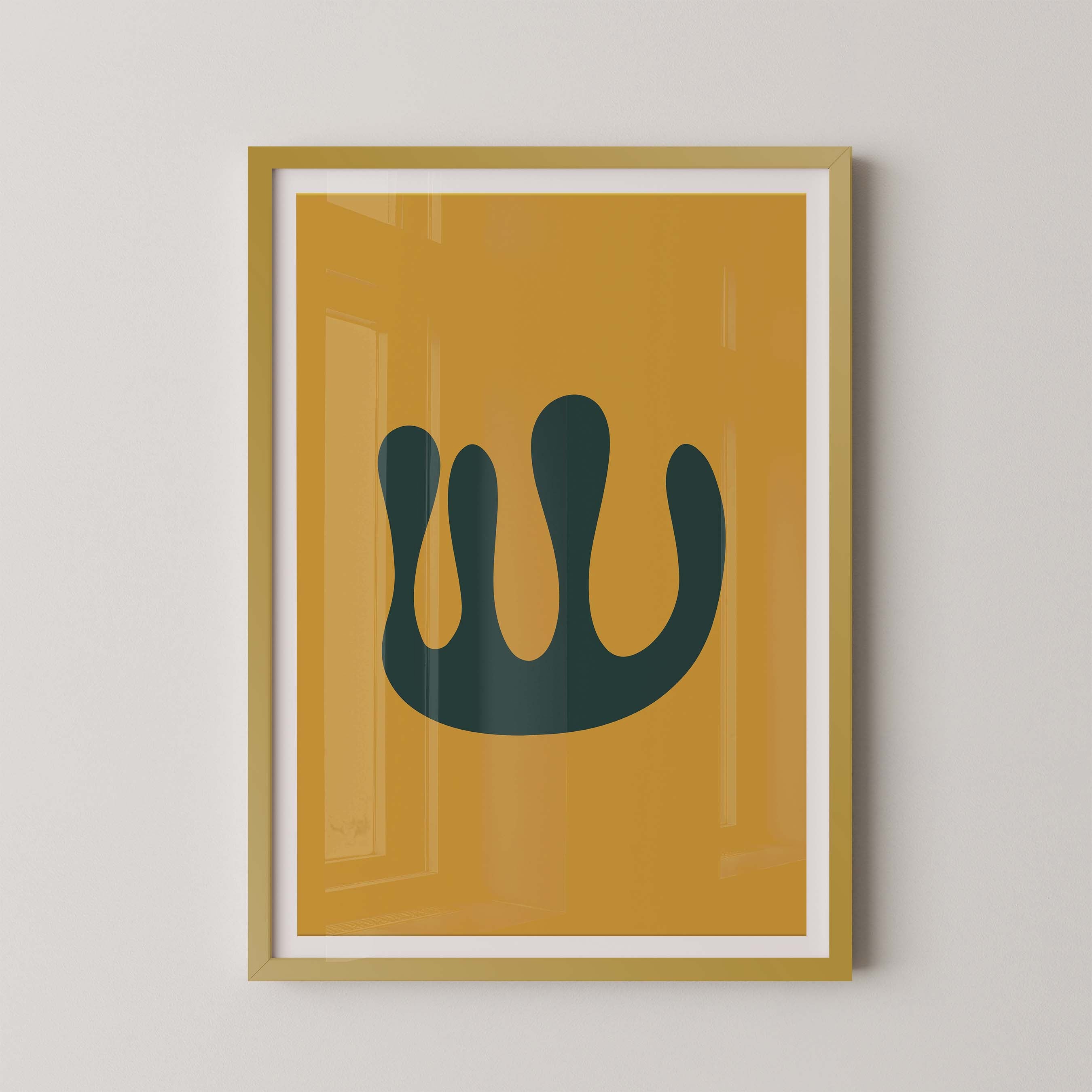 Abstract Coral in Gold and Green