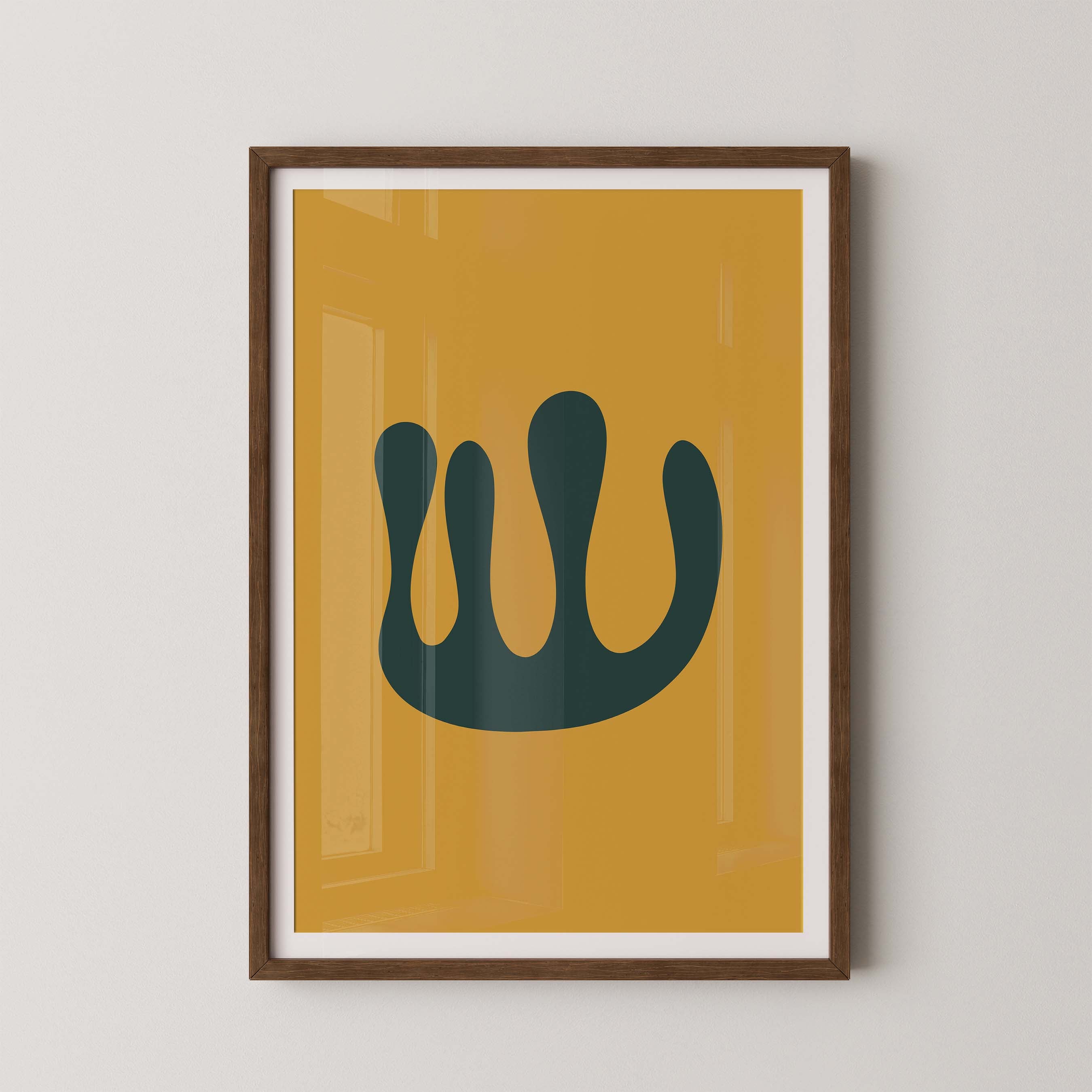 Abstract Coral in Gold and Green