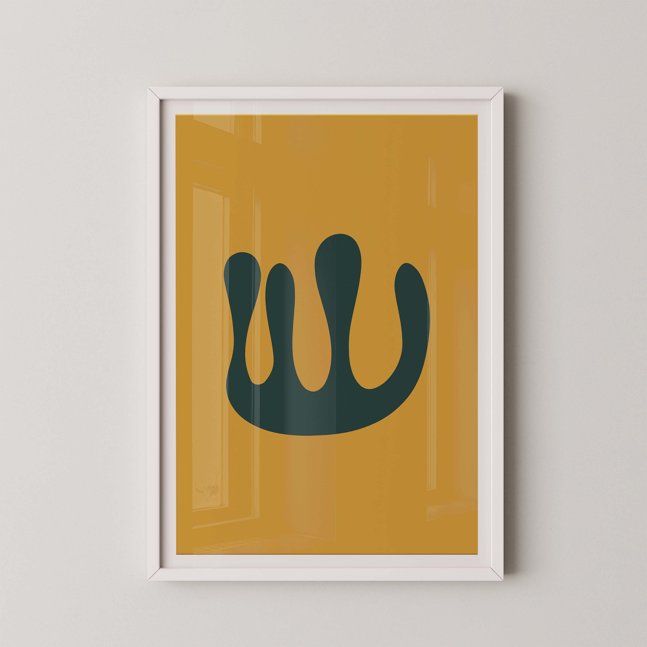 Abstract Coral in Gold and Green