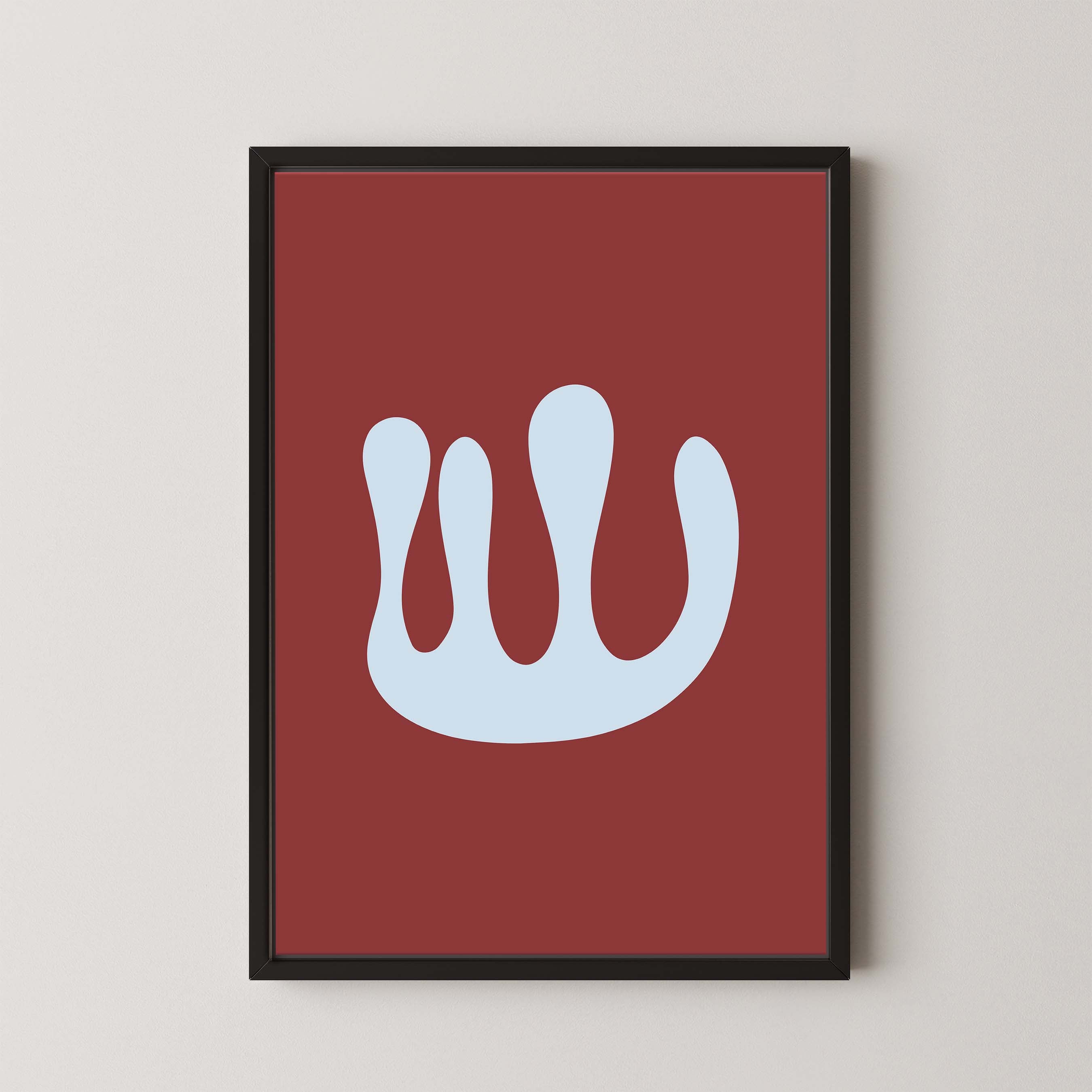 Abstract Coral in Red and Sky