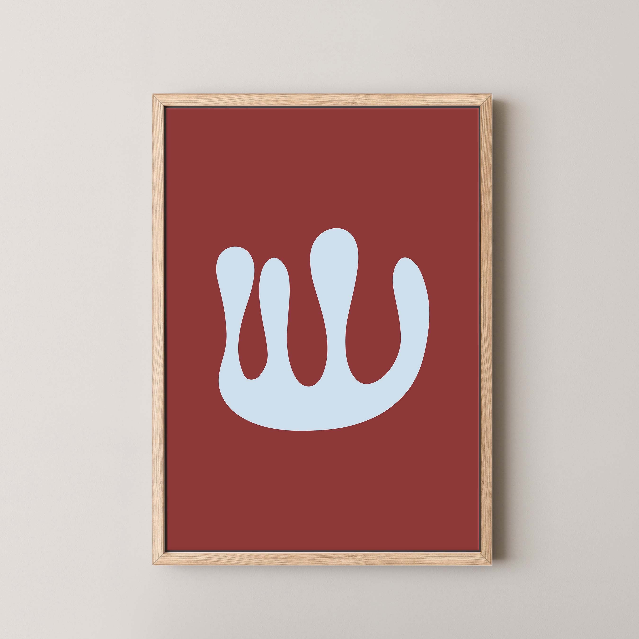 Abstract Coral in Red and Sky