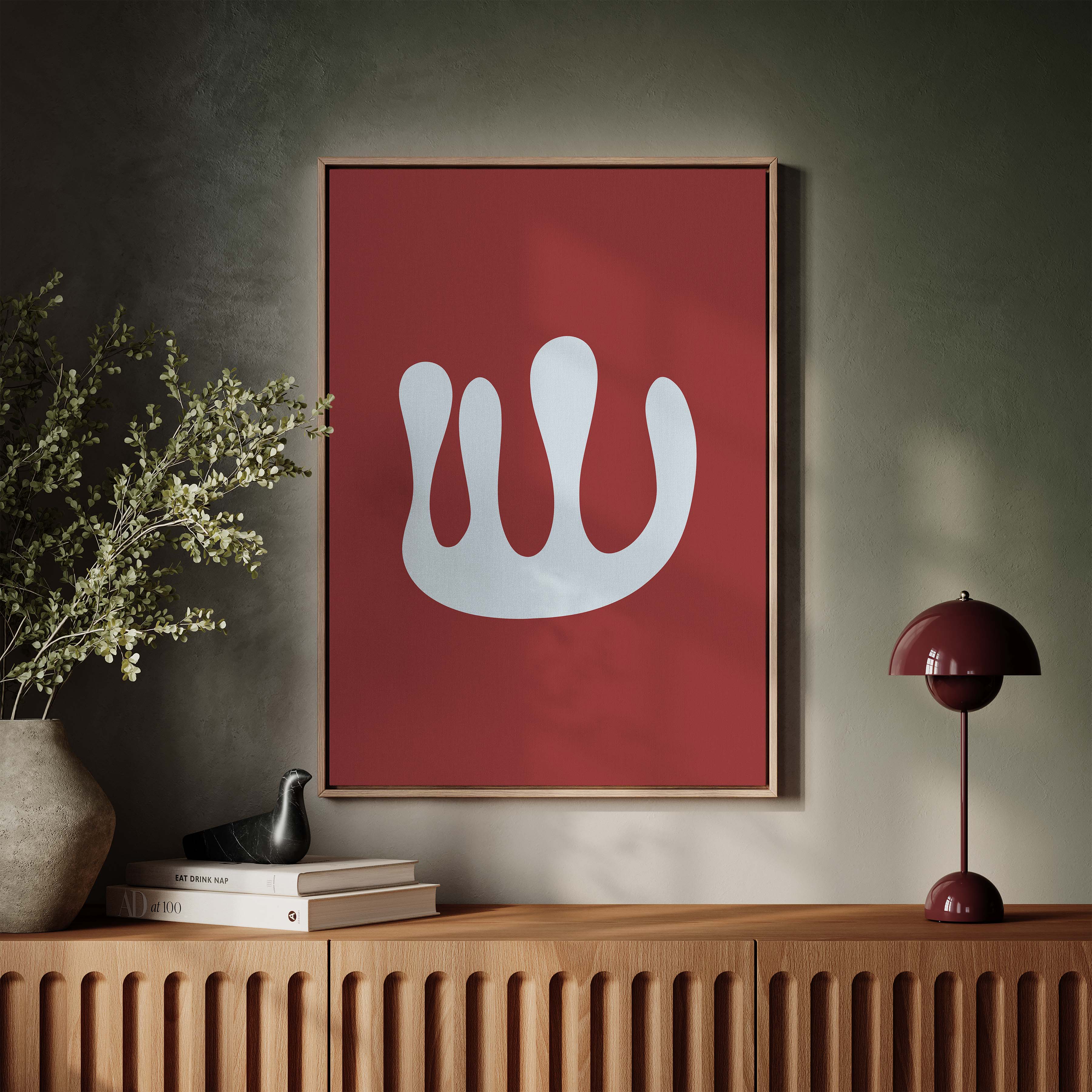 Abstract Coral in Red and Sky