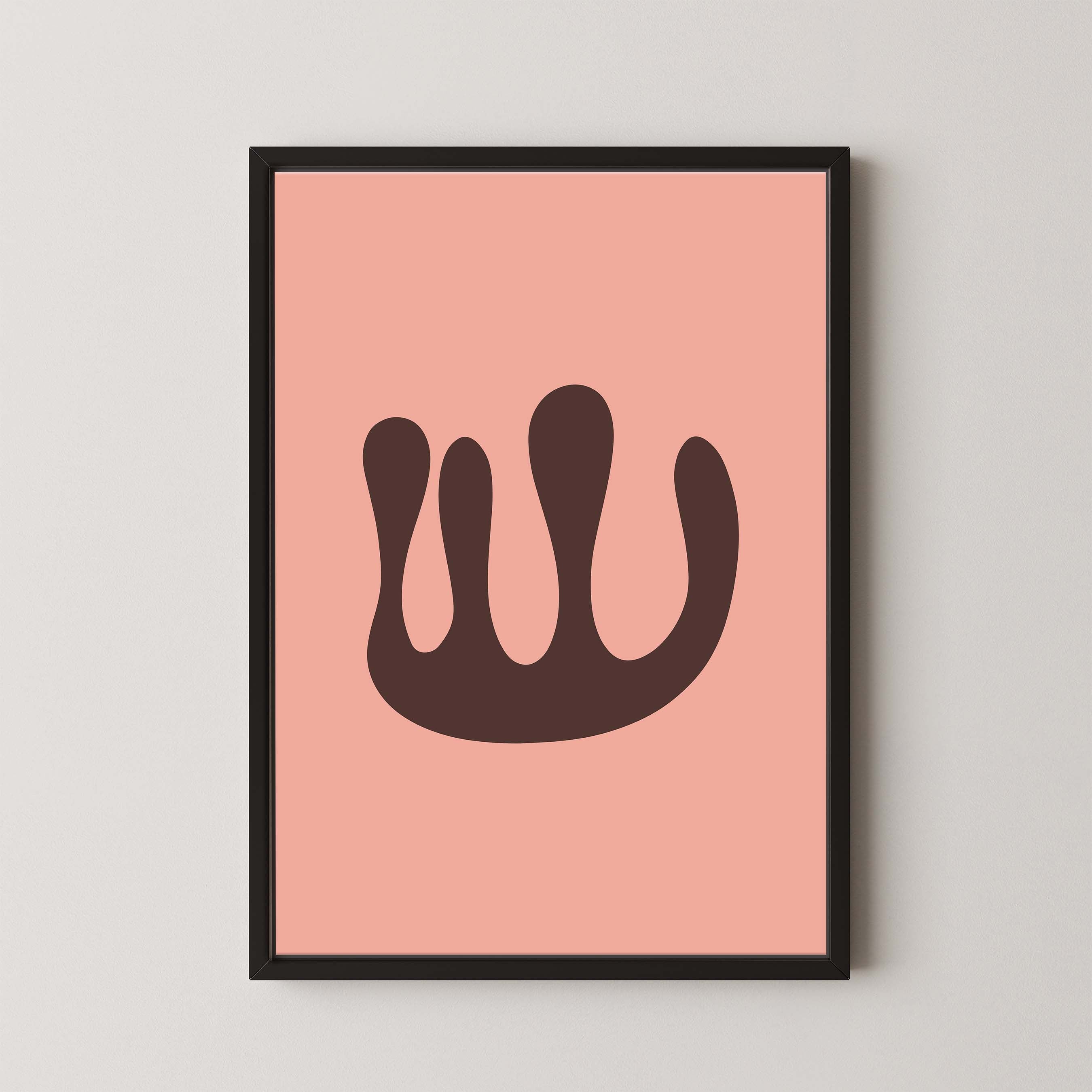 Abstract Coral in Salmon and Brown