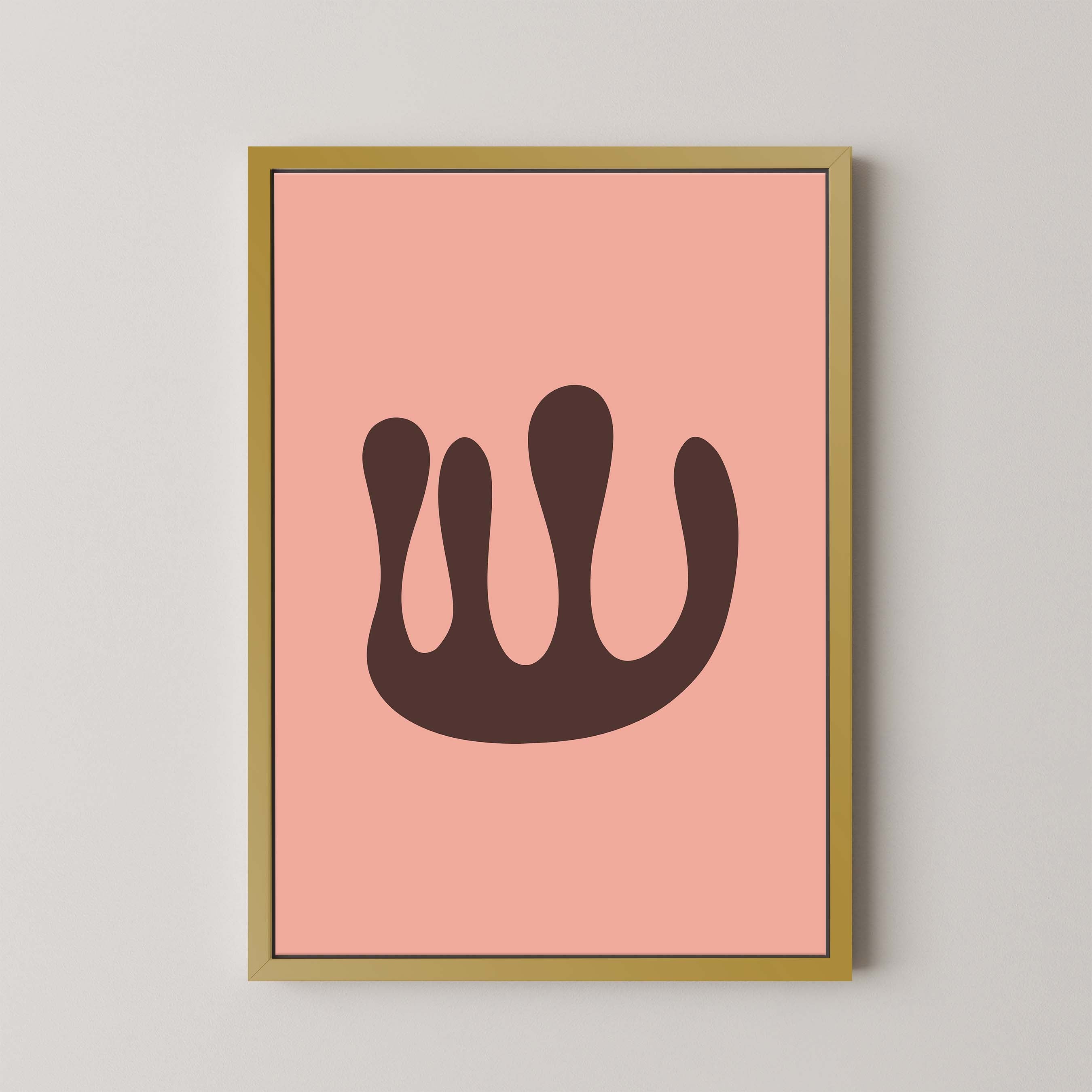 Abstract Coral in Salmon and Brown