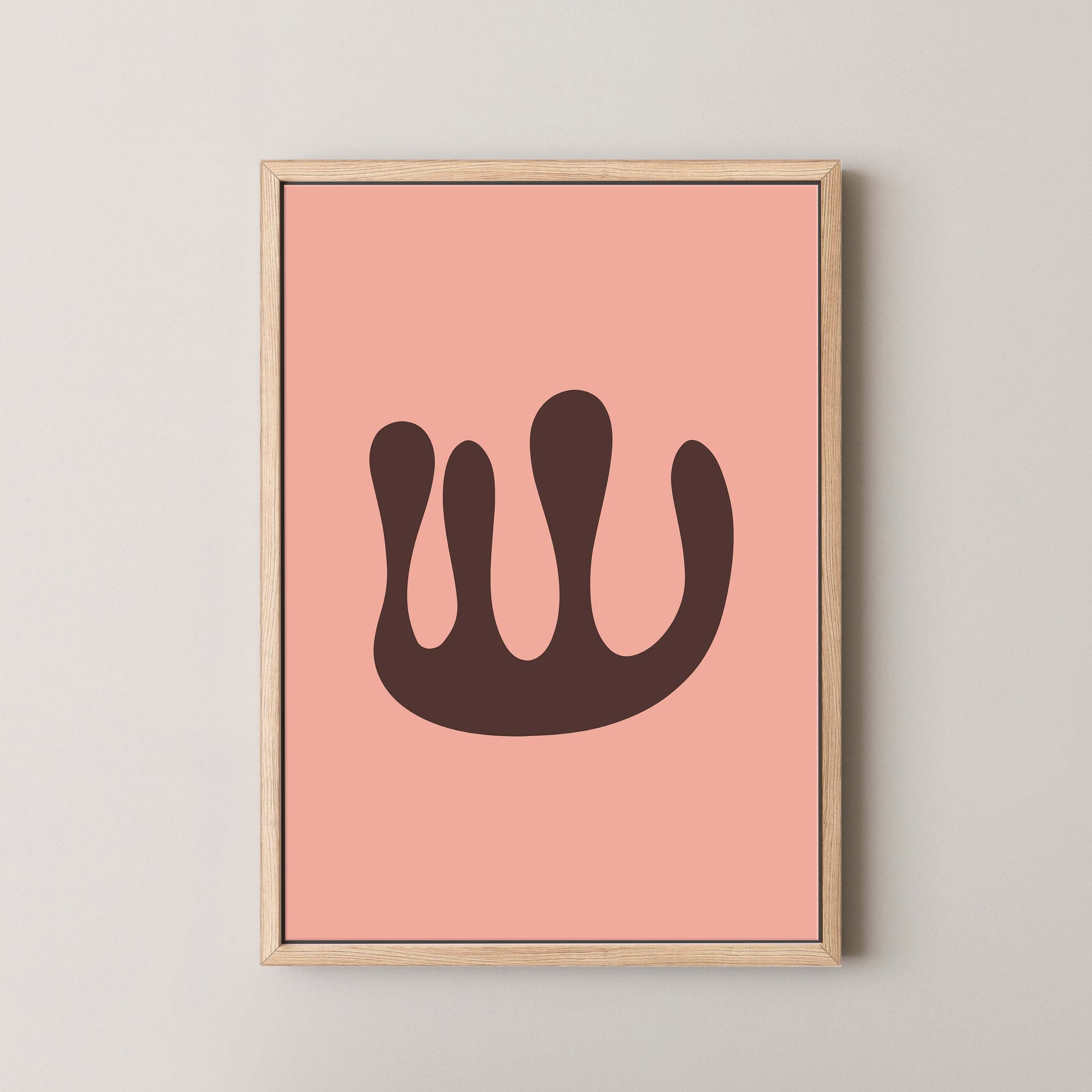 Abstract Coral in Salmon and Brown