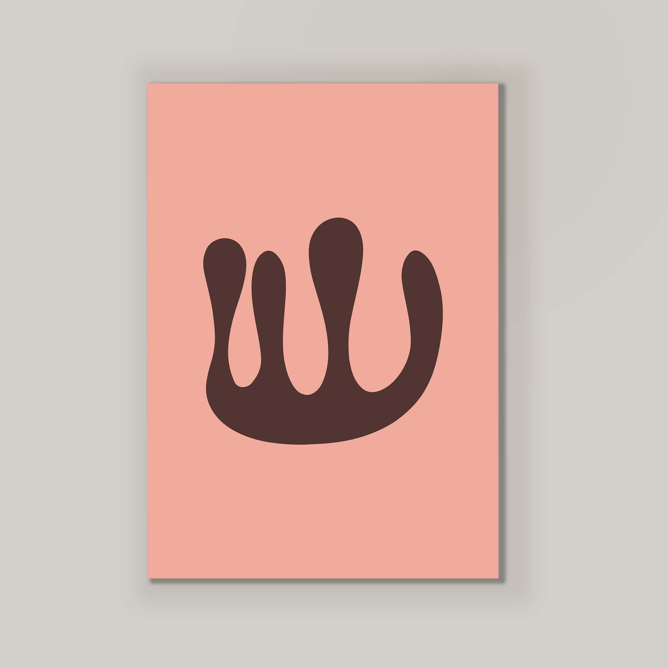 Abstract Coral in Salmon and Brown