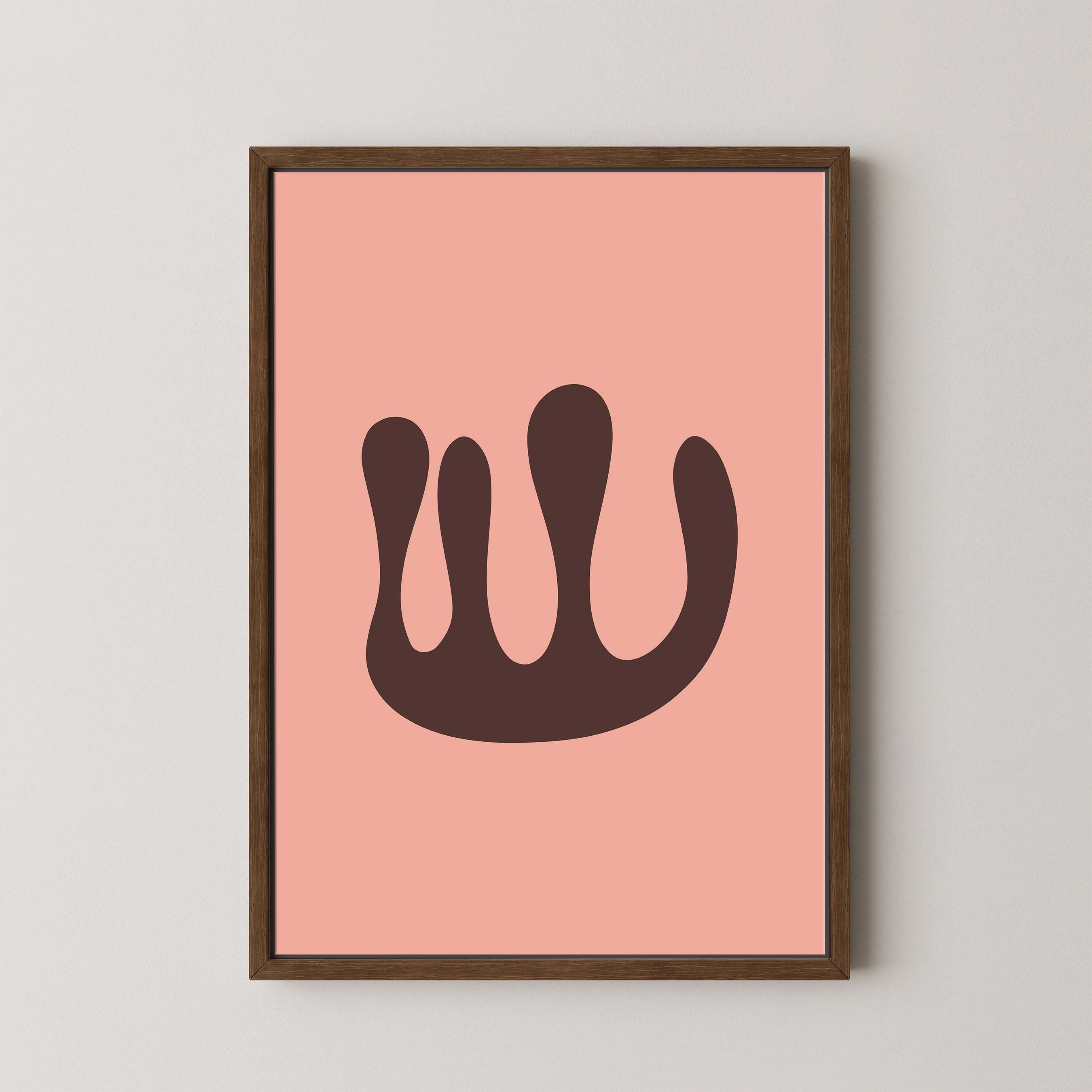 Abstract Coral in Salmon and Brown
