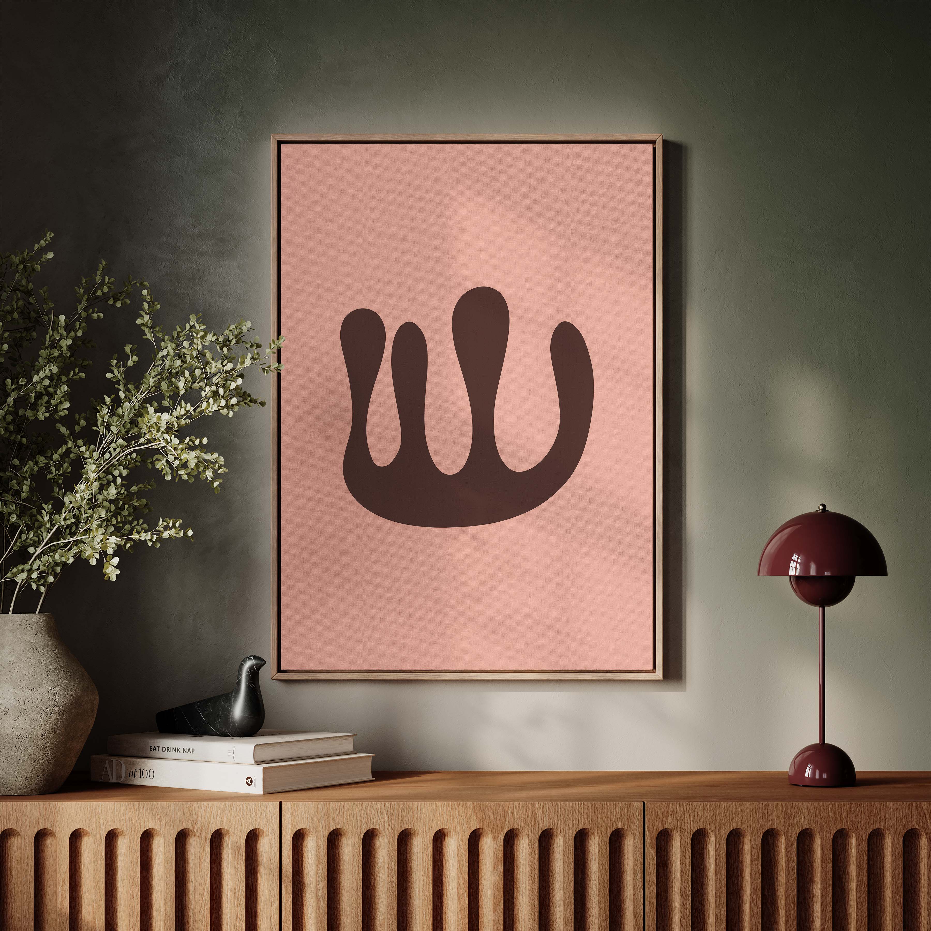 Abstract Coral in Salmon and Brown