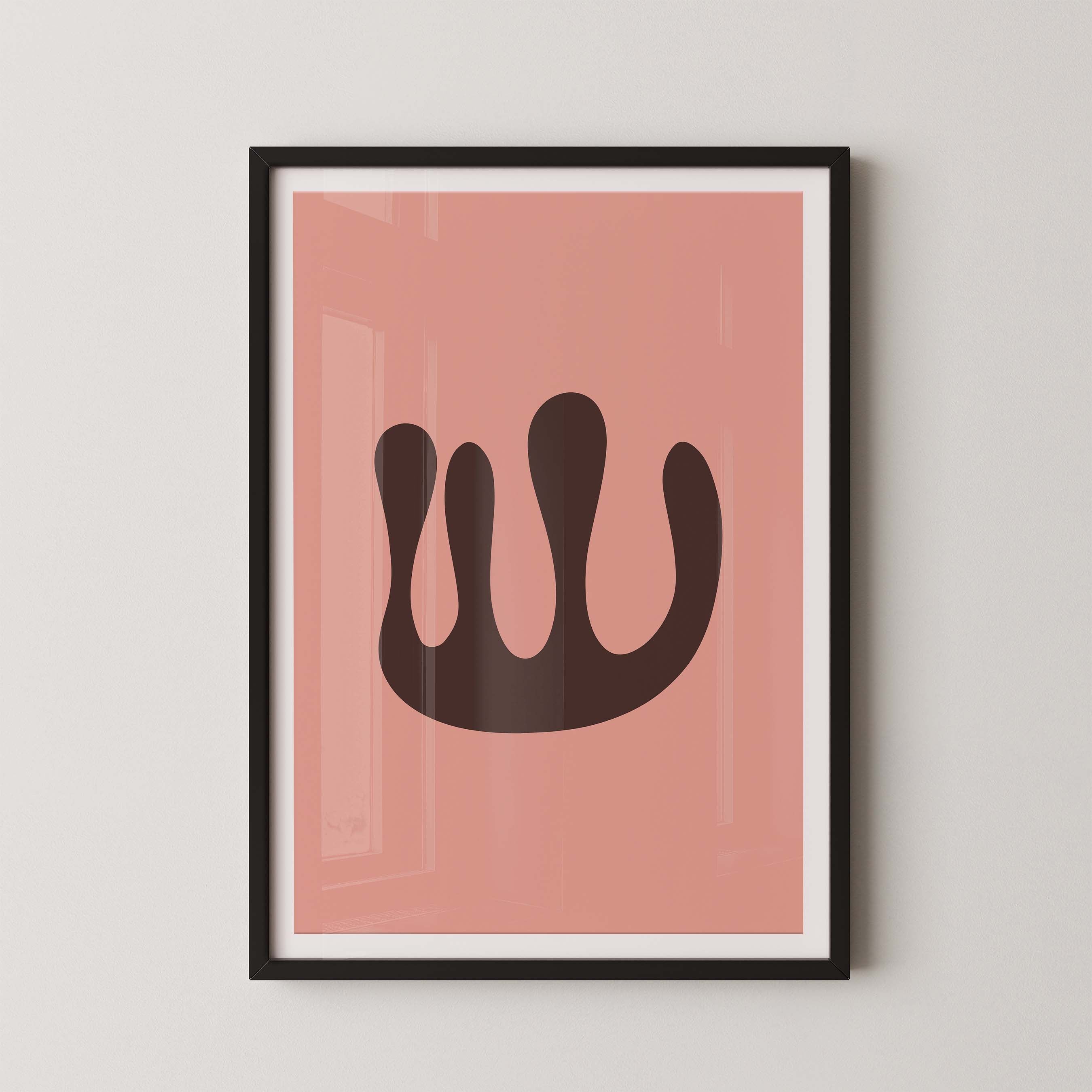 Abstract Coral in Salmon and Brown