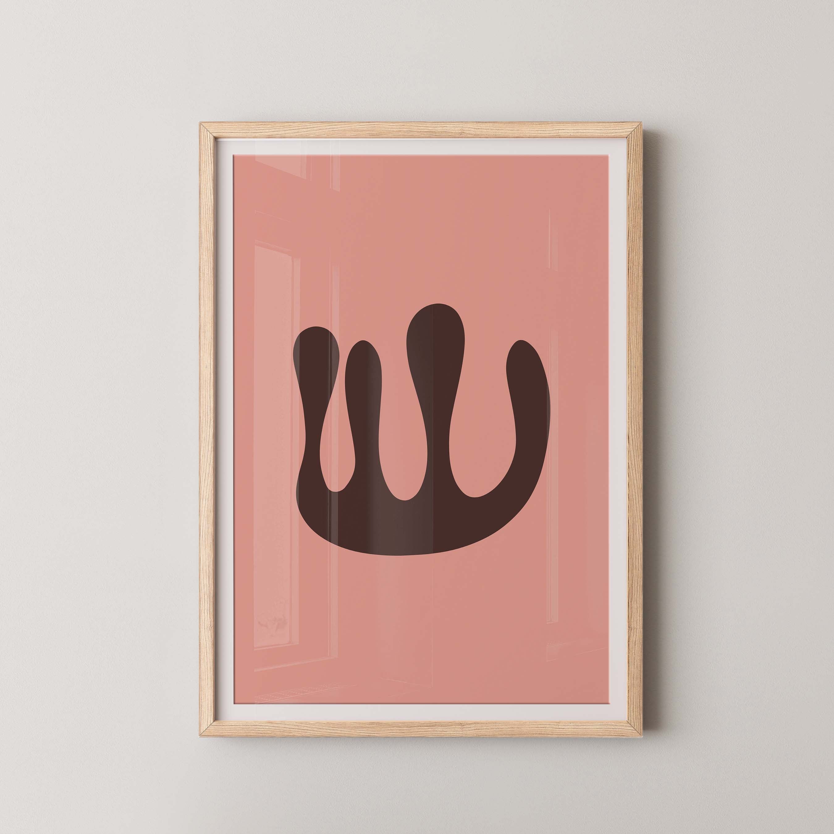 Abstract Coral in Salmon and Brown