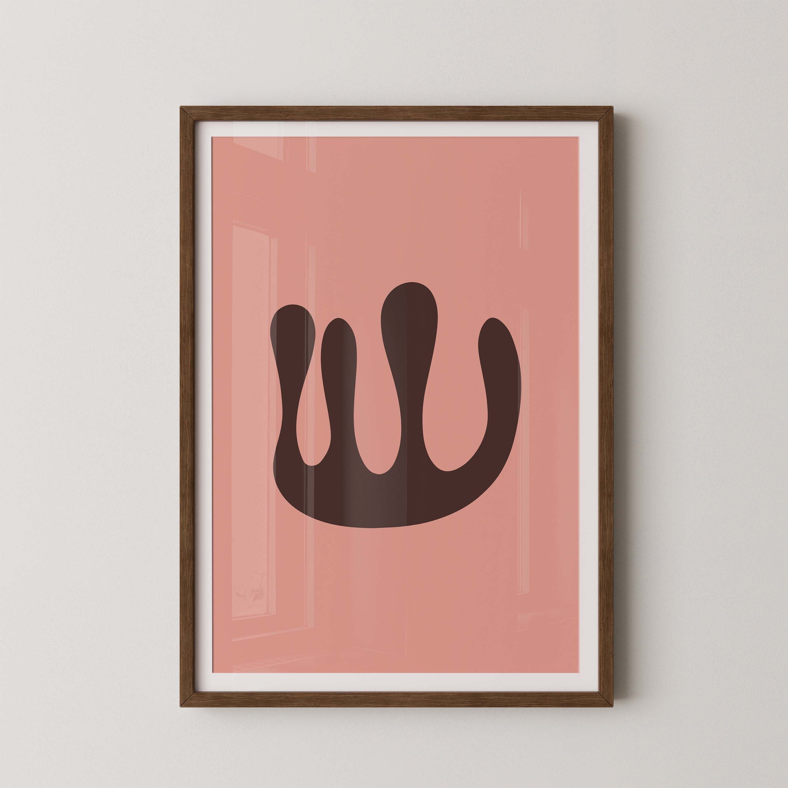 Abstract Coral in Salmon and Brown