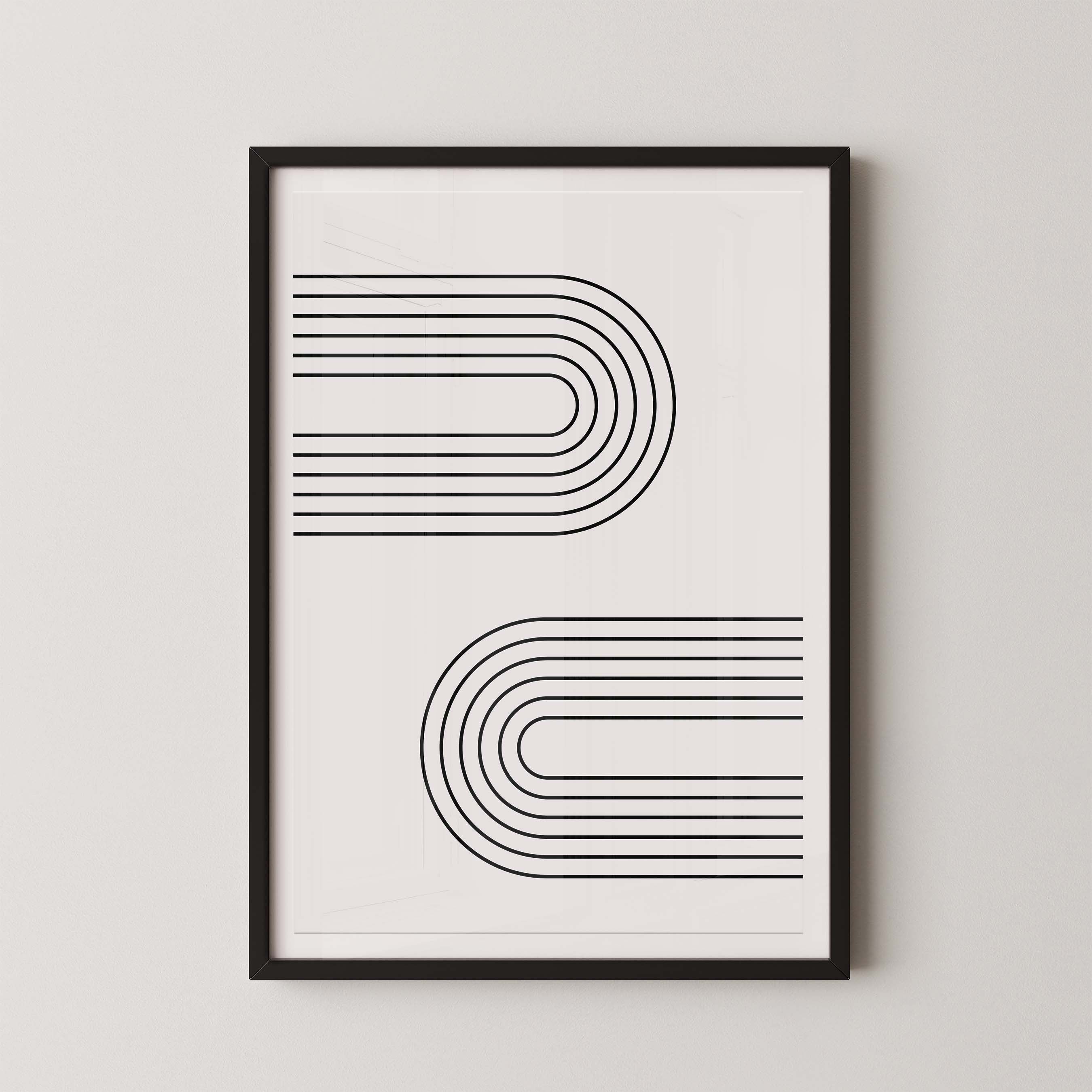 Abstract Arches Horizontal in Cream