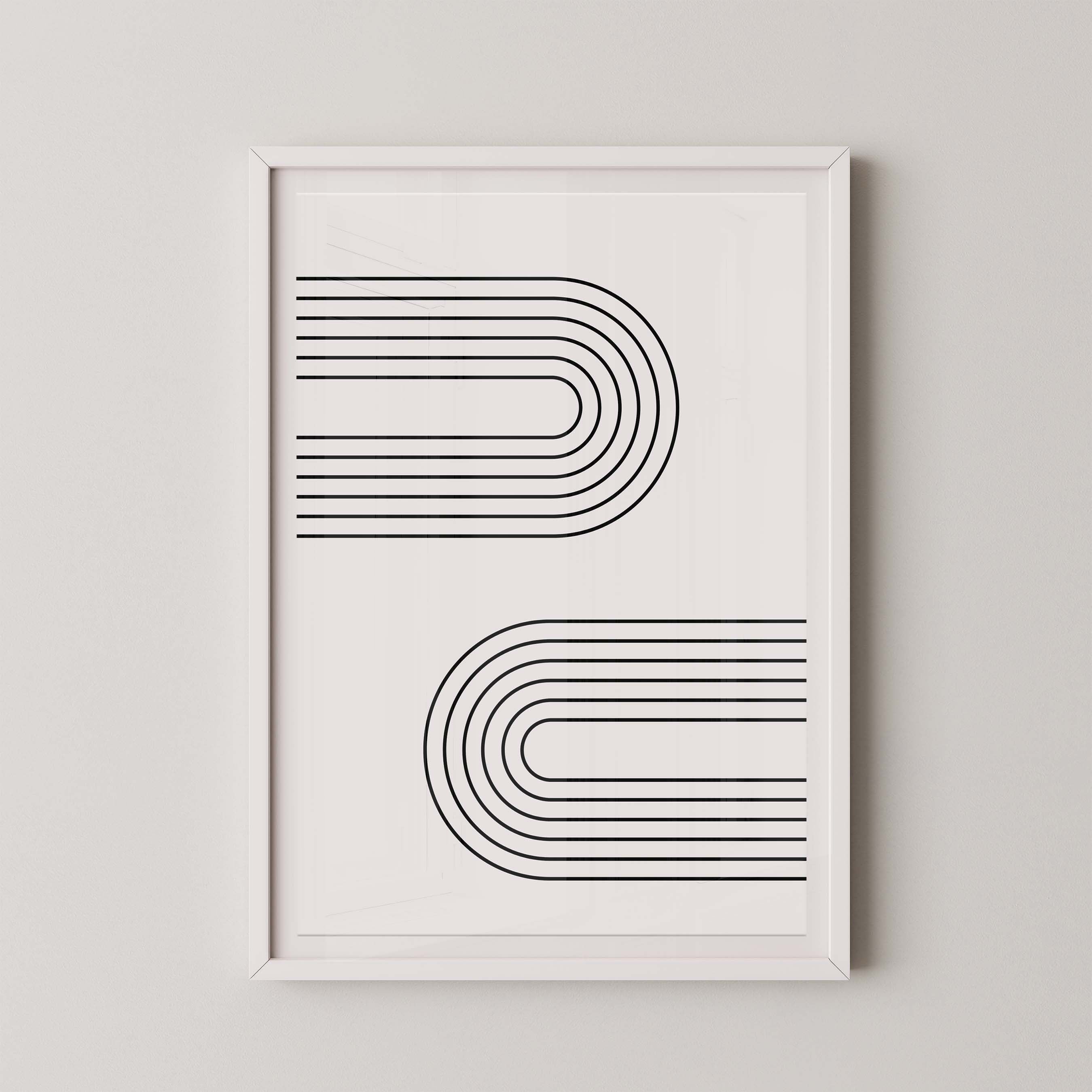 Abstract Arches Horizontal in Cream