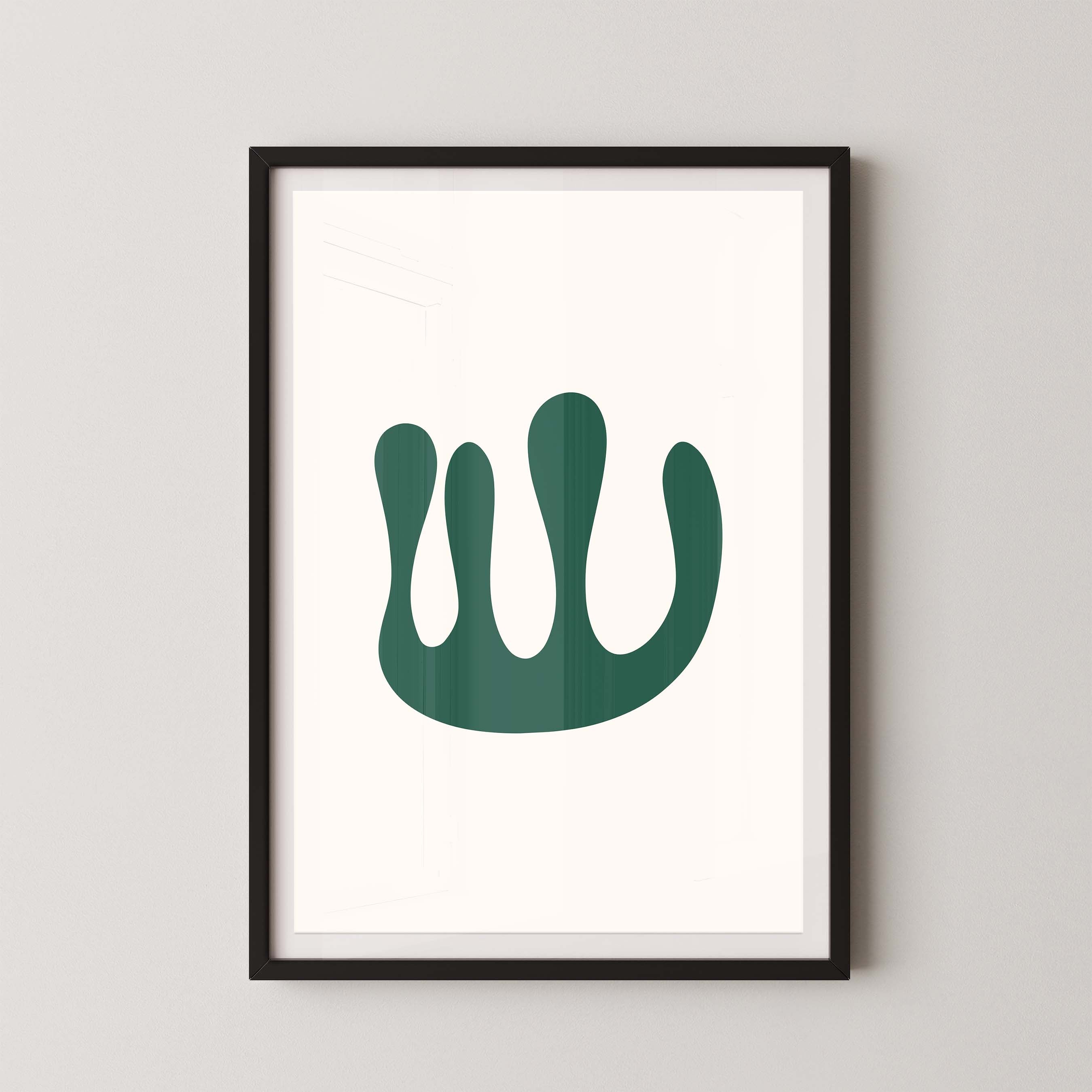 Abstract Coral in Cream and Green