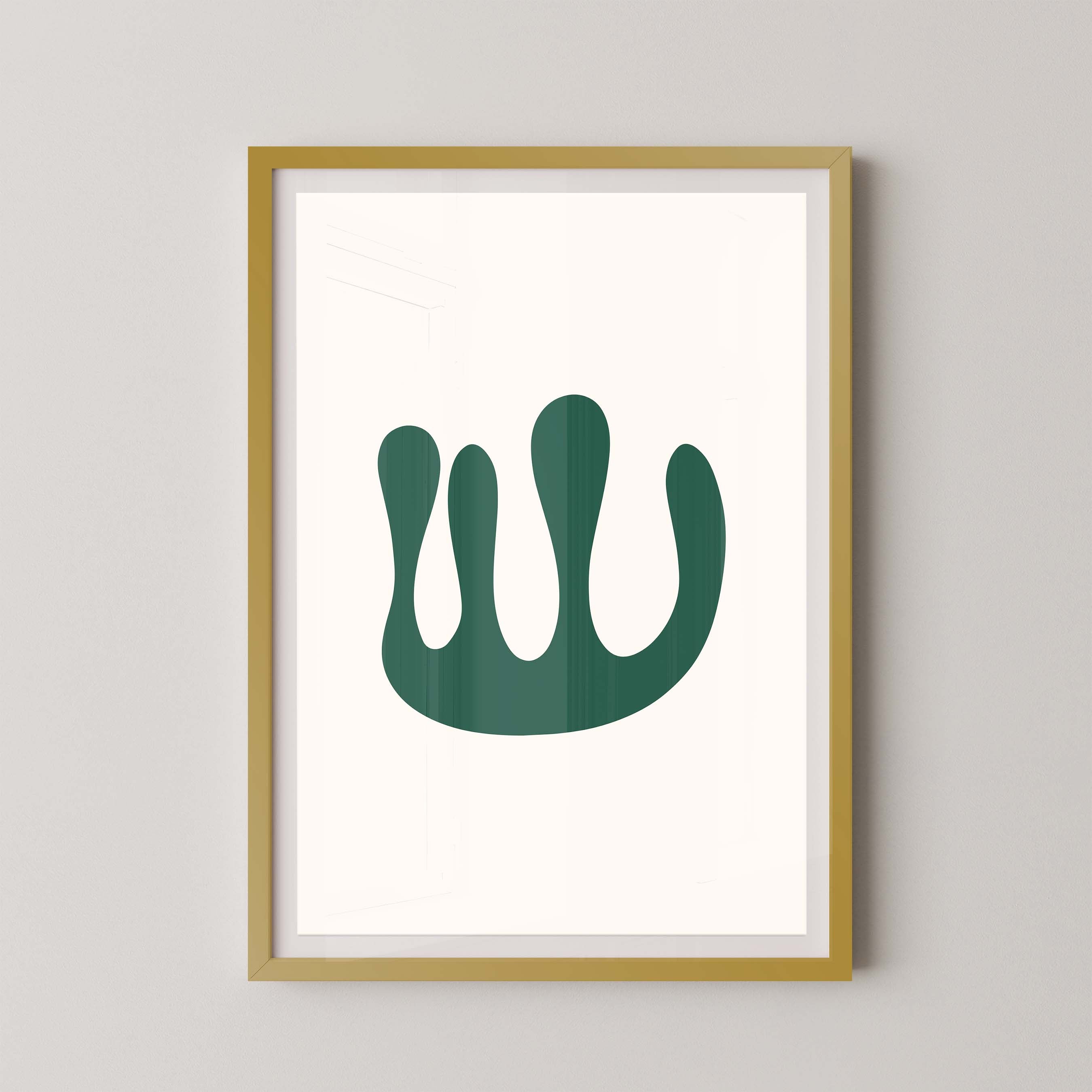 Abstract Coral in Cream and Green