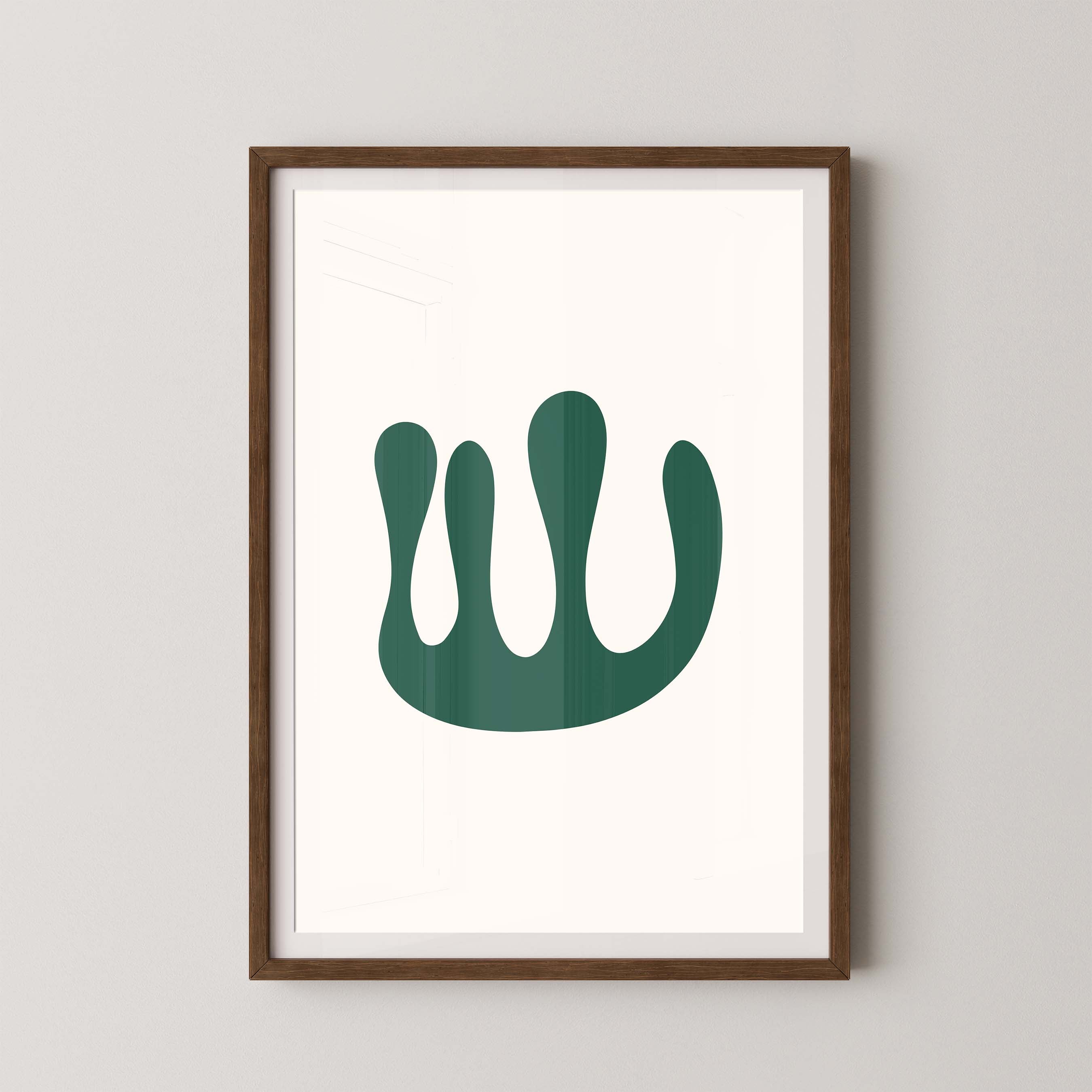 Abstract Coral in Cream and Green